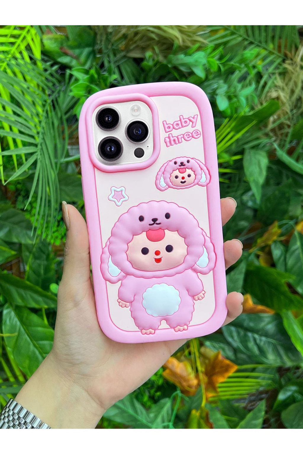 iPhone 13 Pro Uyumlu Darbe Emici Yumuşak Dokulu 3d Tatlı Koyun Desenli Premium Telefon Kılıfı