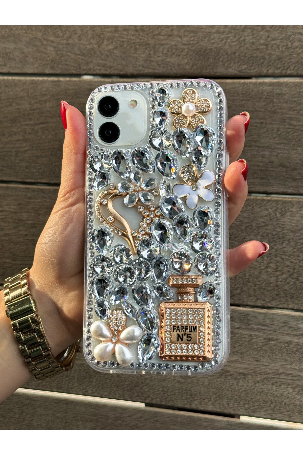 Iphone 12-12 Pro Uyumlu Kılıf (2 MODEL İLE UYUMLUDUR) Ultra Lüx Damla Taşlı Özel Tasarım Kılıf