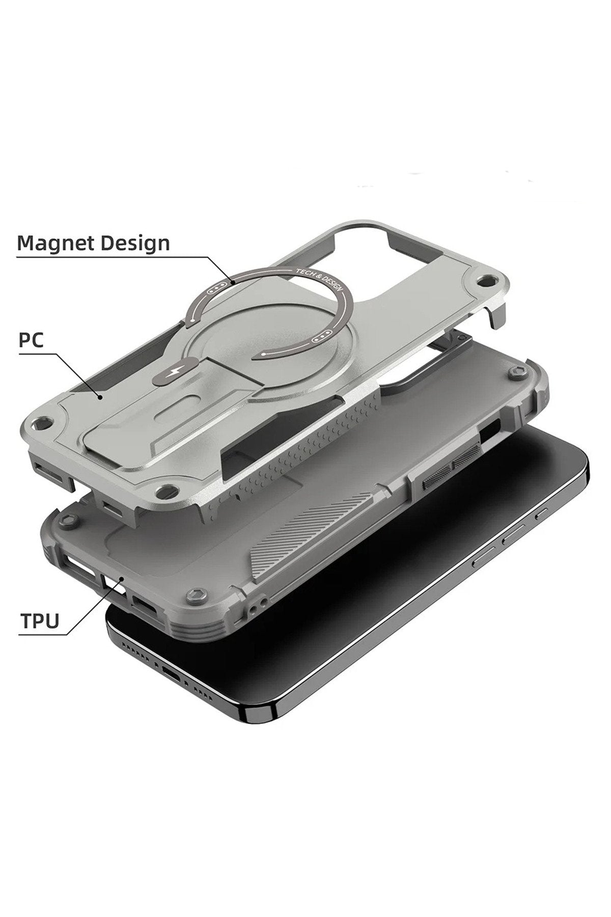 iPhone 13 Pro Max Uyumlu Kılıf Darbe Emici Şık Tasarım Koruyucu Kamera Çerçeveli Tank Kılıf