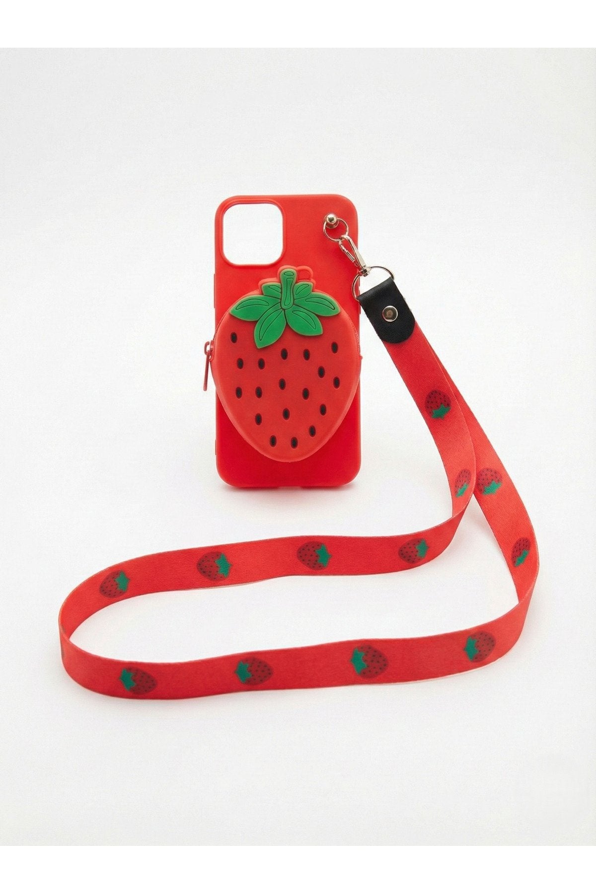 İphone 13 Pro Uyumlu Çantalı ve Boyun El Askı Aparatlı 3 Boyutlu Desenli Telefon Kılıfı