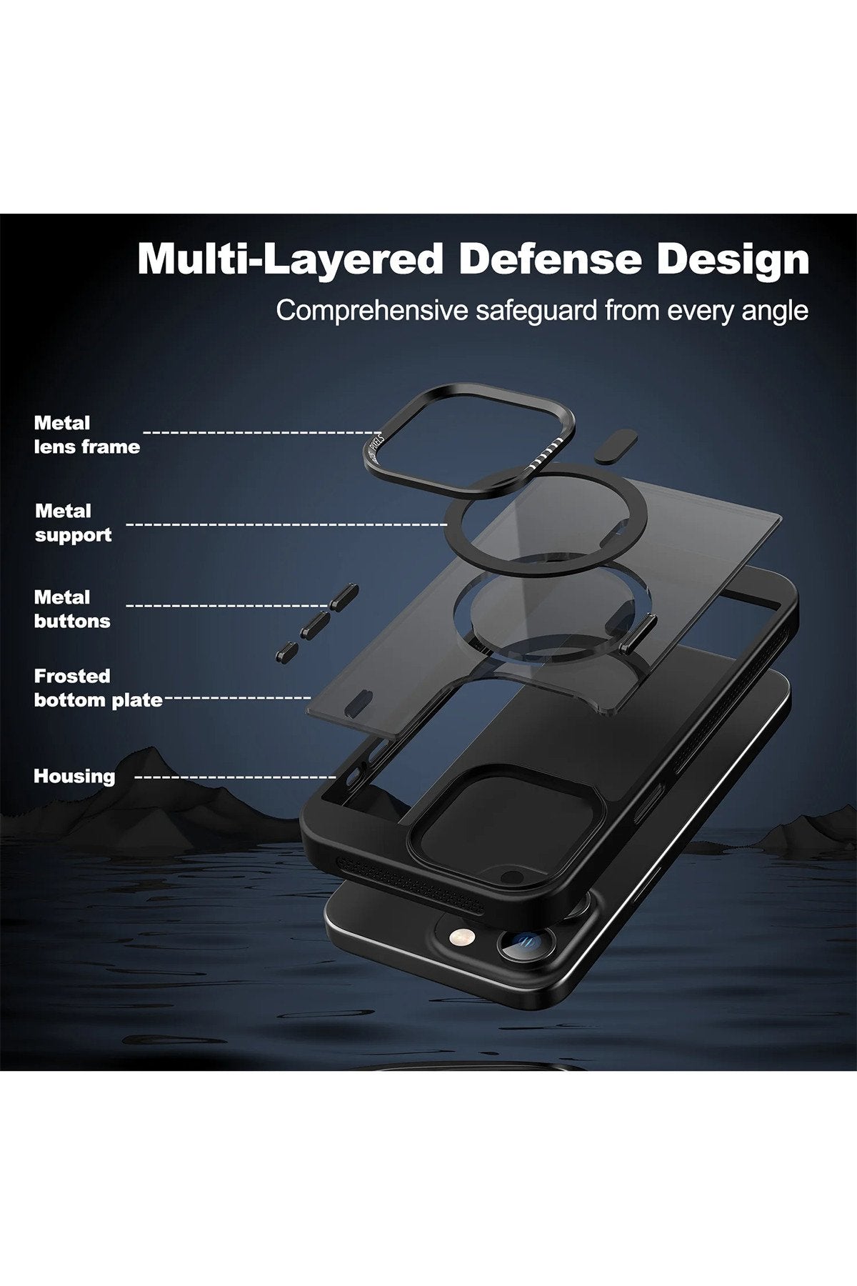 iPhone 12 Ve 12 Pro Uyumlu Magsafe Destekli Kamera Koruma Çerçeveli Darbe Emici Premium Kılıf