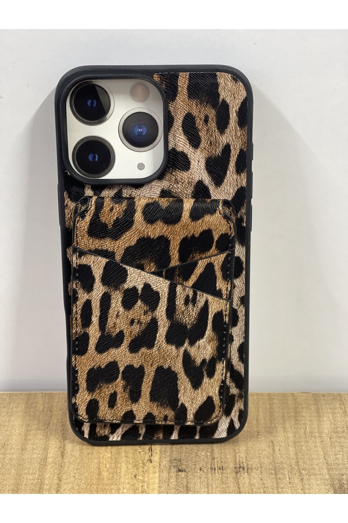 İphone 16 Pro Max Uyumlu Leopar Magsafe Cüzdanlı Set Telefon Kılıfı