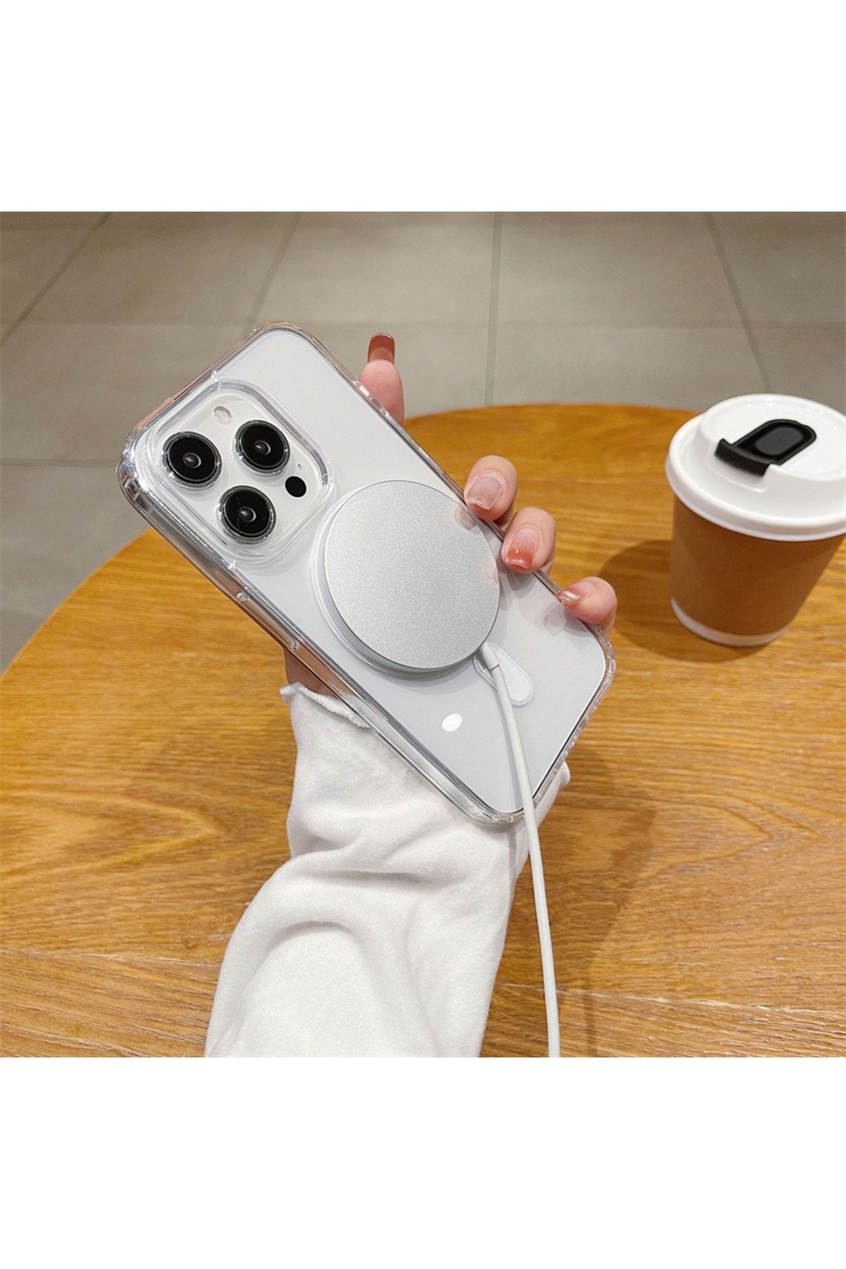 Iphone 15 Pro Kılıf Magsafe Kablosuz Şarj Destekli Kutulu Premium Sararmaz Şeffaf