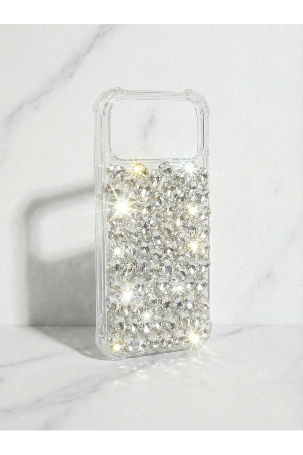 İphone 17 Pro Max Uyumlu Premium Taşlı Lüx İşlemeli Telefon Kılıfı
