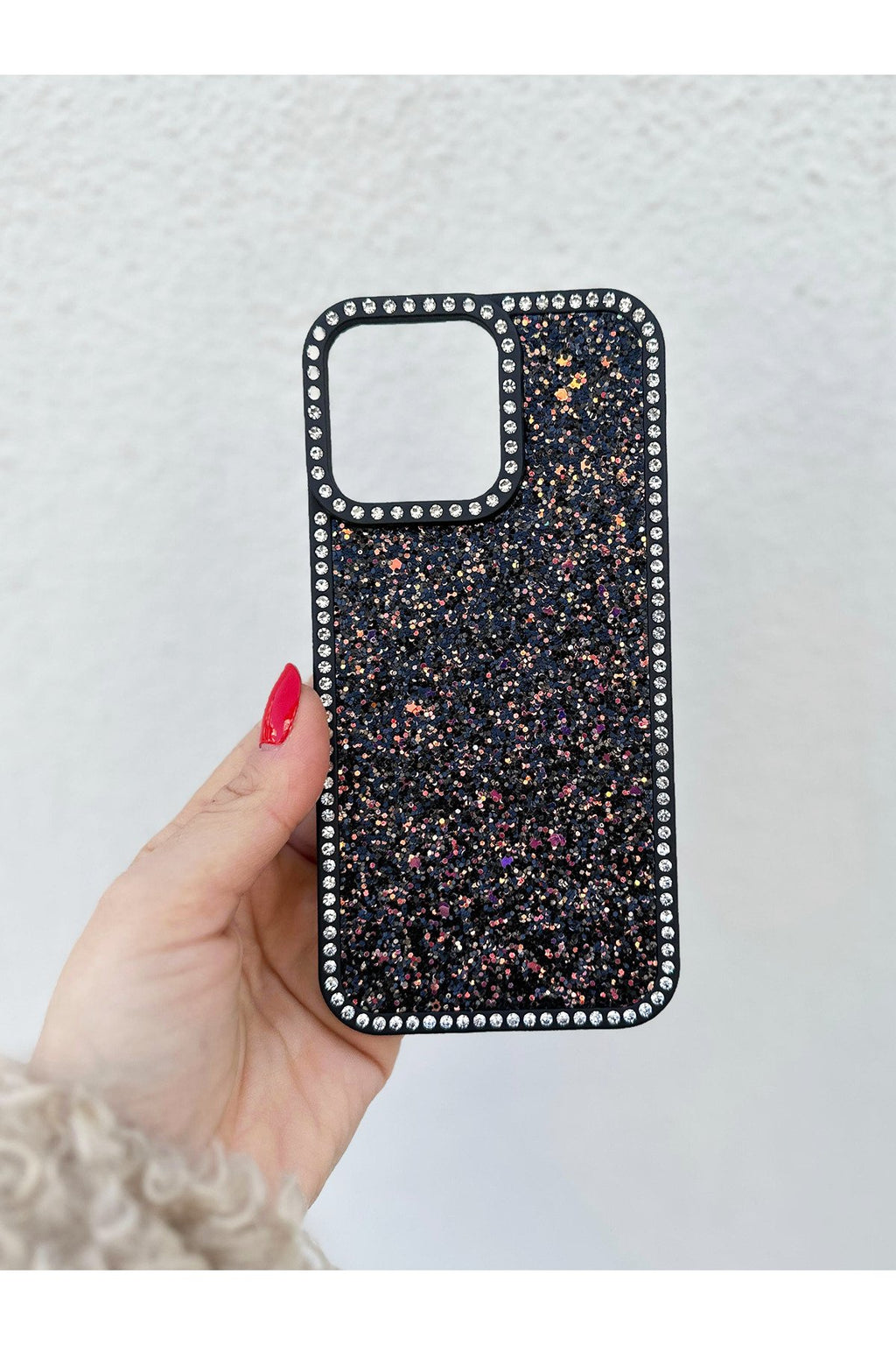 iPhone 13 Pro Max Uyumlu Taşlı Kenarlı Renkli Taşlı İç Yapılı Darbe Emici Ultra Premium Kılıf