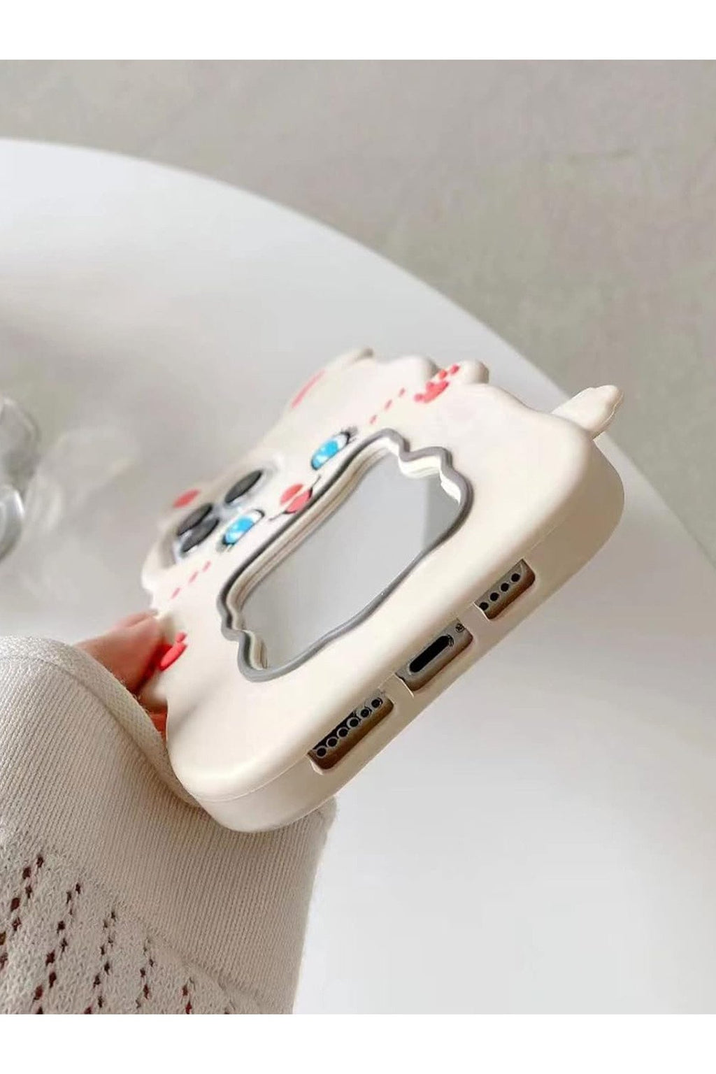 iPhone 11 Uyumlu Makyaj Aynalı ve Stand Özellikli Darbe Koruyucu Tasarım Telefon Kılıfı