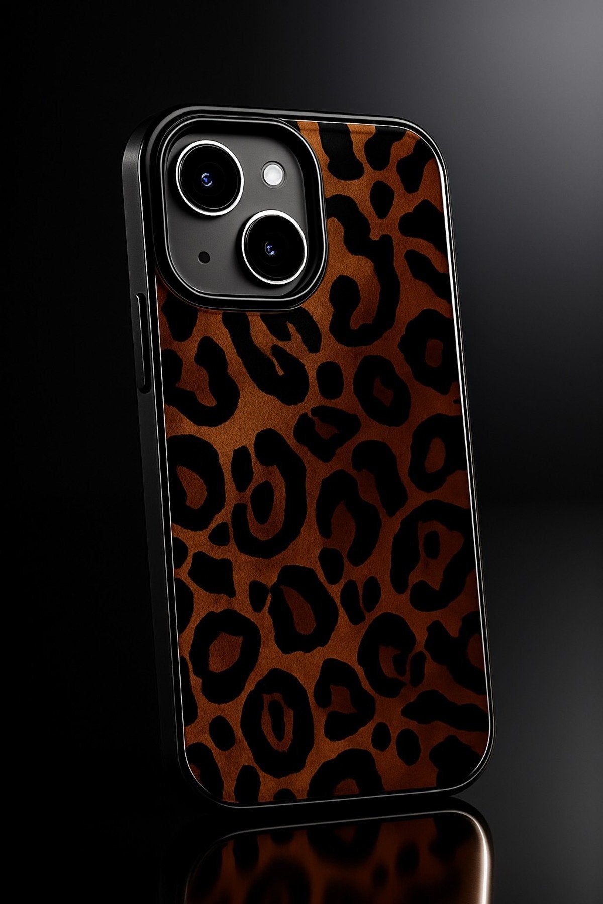 İphone 15/14 ve 13(3 Model) Uyumlu Leopar Desenli Darbe Koruyucu Premium Lüx Tasarım Telefon Kılıfıı