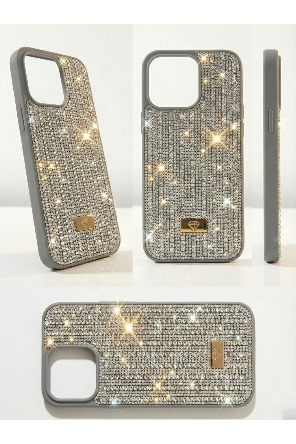 İphone 16 Pro Max Uyumlu Taş İşlemeli Taşlı Darbe Koruyucu Premium Lüx Telefon Kılıfı