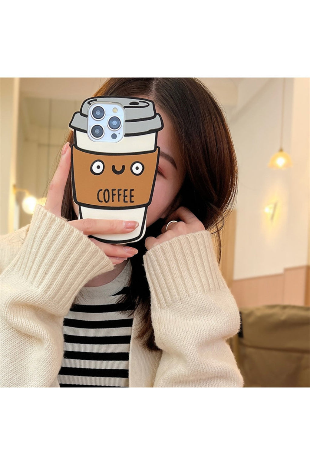 iPhone 11 Uyumlu Kahve Desenli Premium Darbe Koruyucu Coffee Telefon Kılıfı