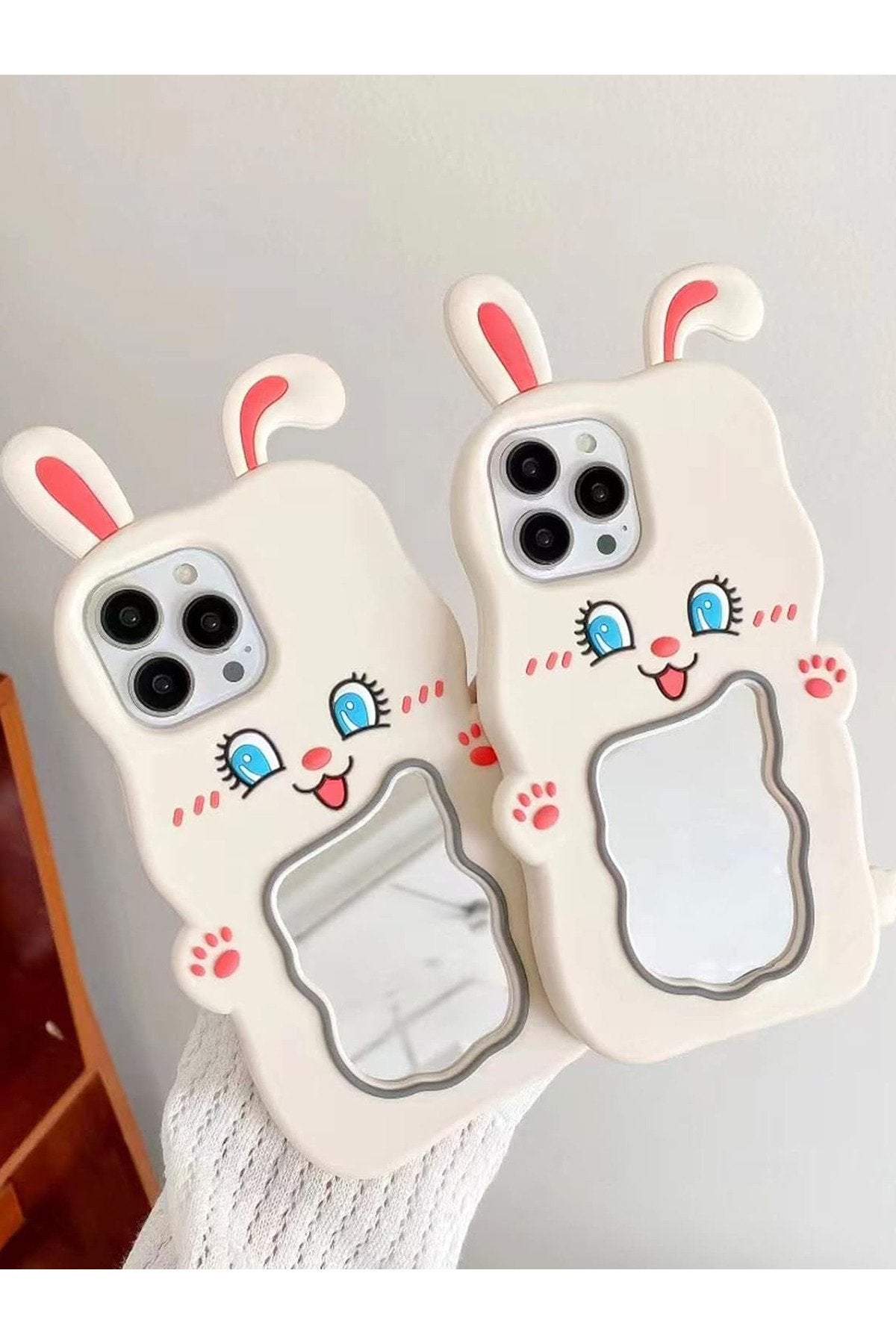 iPhone 11 Uyumlu Makyaj Aynalı ve Stand Özellikli Darbe Koruyucu Tasarım Telefon Kılıfı