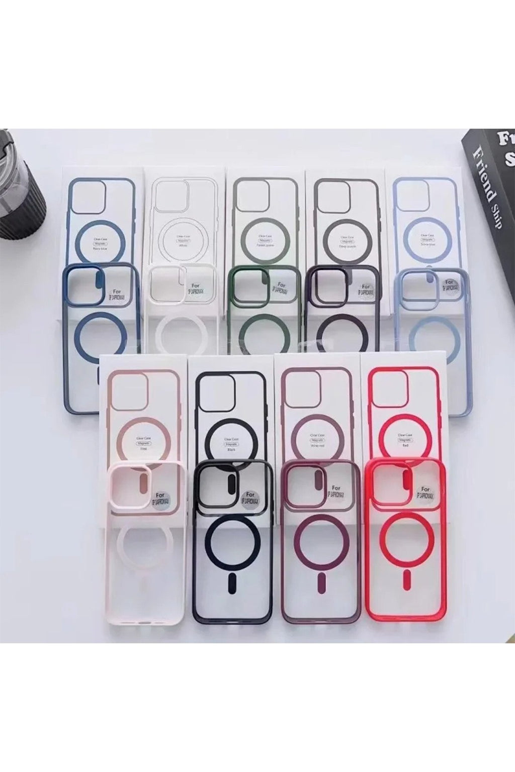 Iphone 14 Pro Kılıf Magsafe Özellikli Kamera Çıkıntılı Şeffaf Renkli Premium