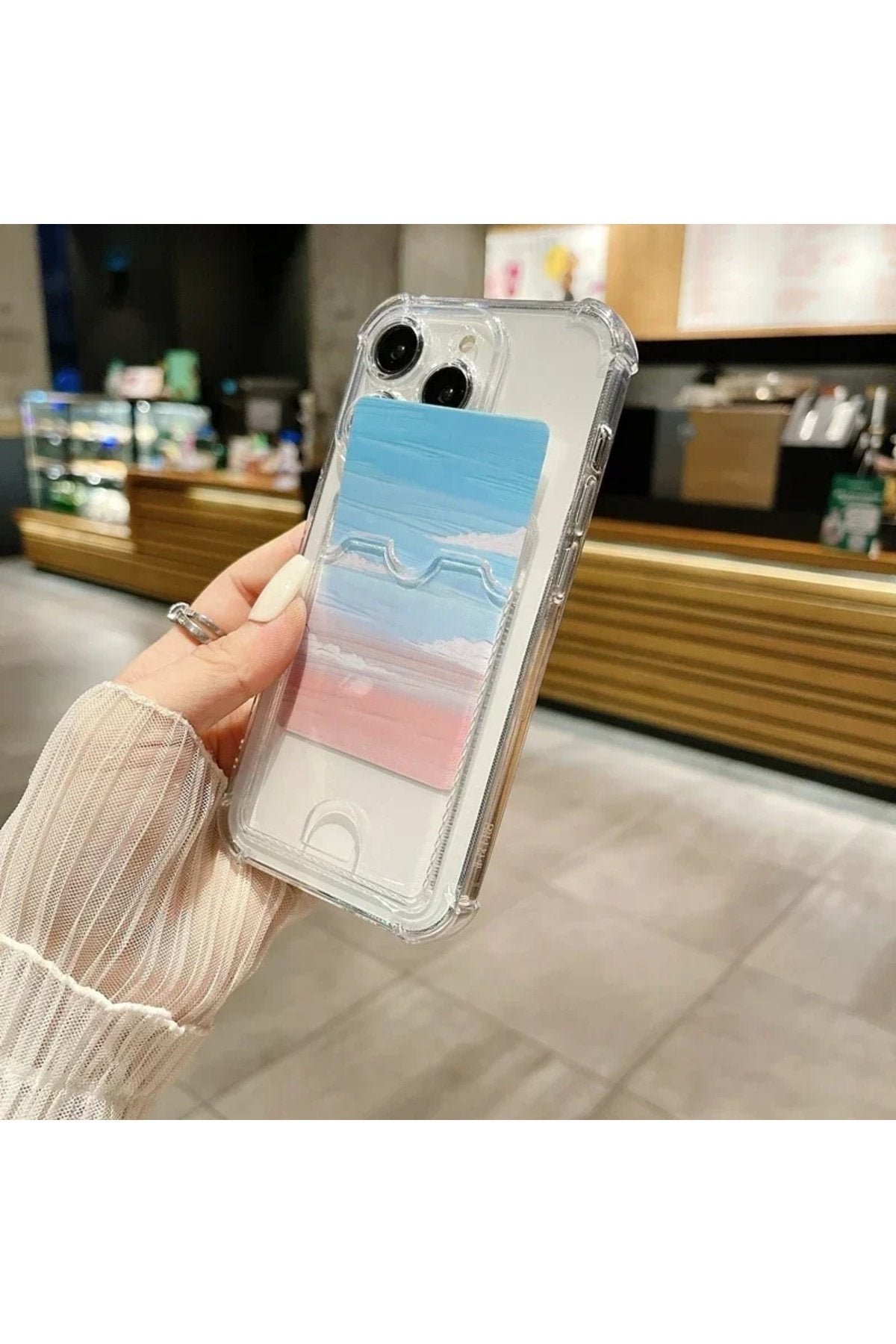 iPhone 13 Pro Max Uyumlu Kartlıklı Premium Darbe Emici Sararmaz Telefon Kılıfı