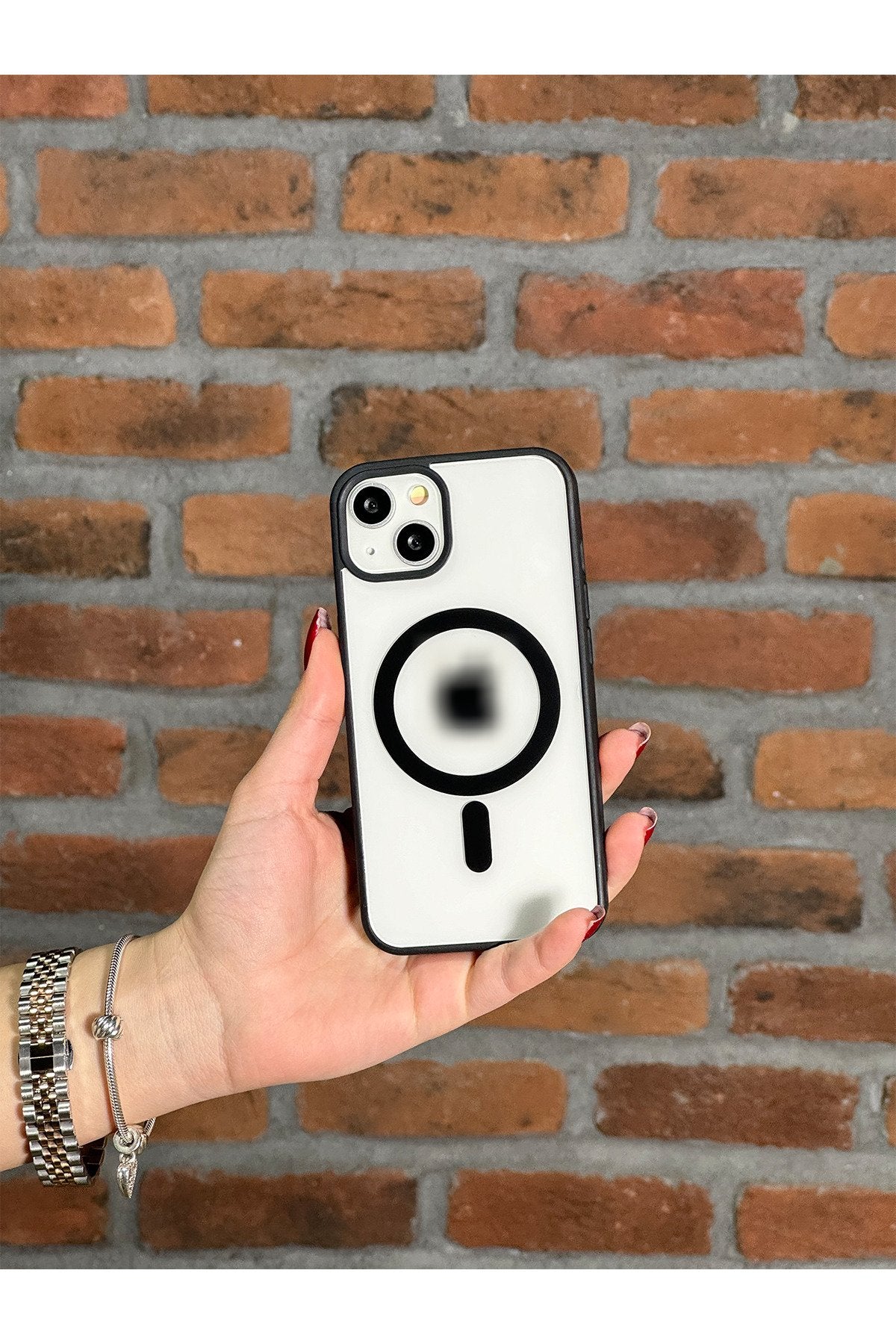 Iphone 13 Ve 14 Kılıf Magsafe Özellikli Kamera Çıkıntılı Şeffaf Renkli Premium