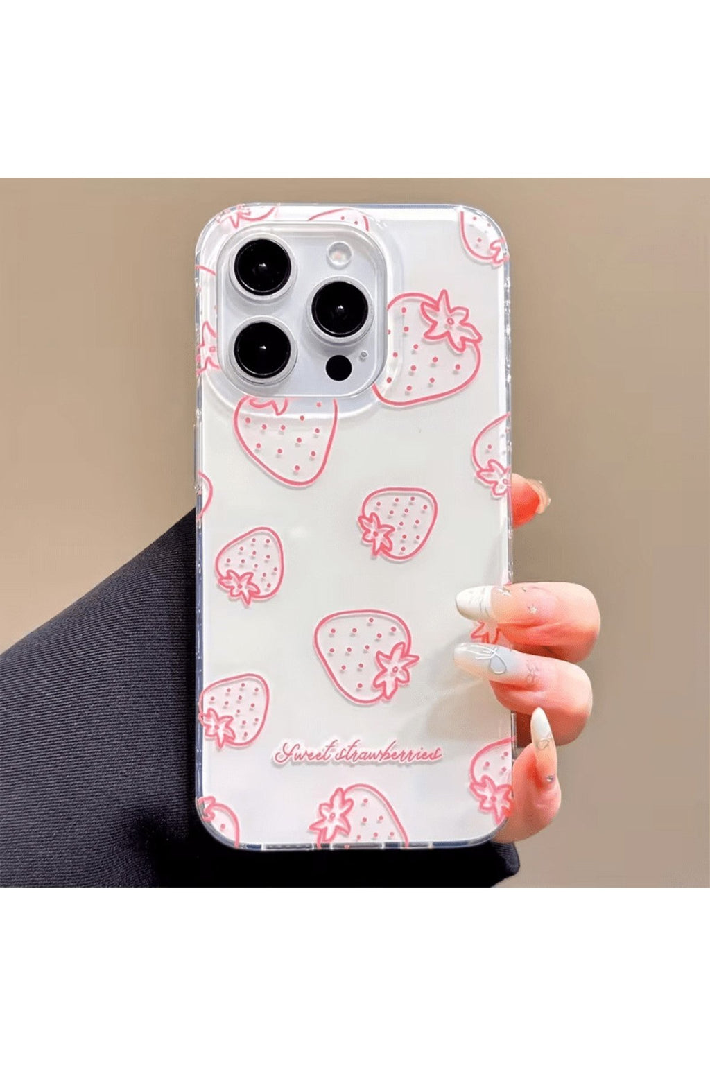 İphone 16 Plus Uyumlu Çilek Popsocket El Tutacağı Stress Çarklı 3 Boyutlu Süper Dizayn Kılıf