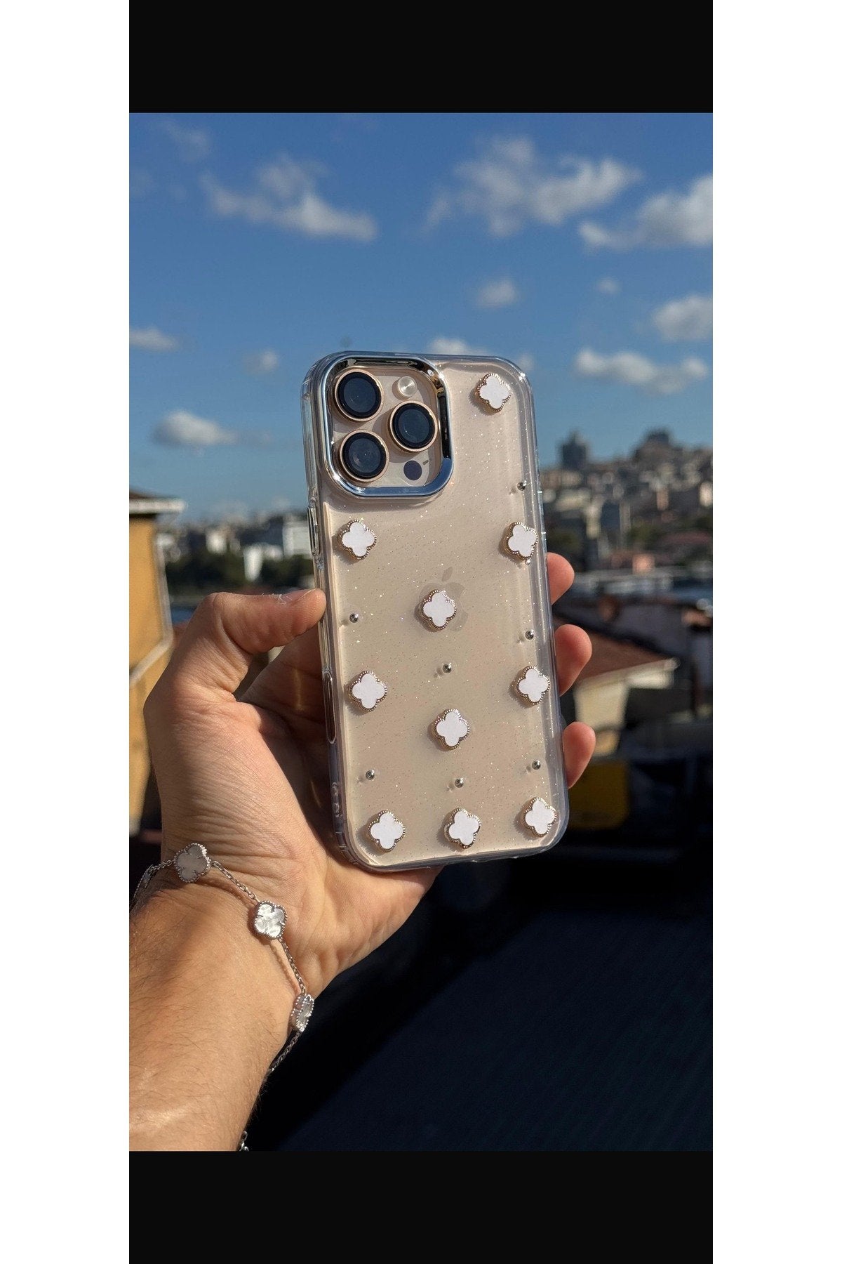 İphone 16 Pro Max Uyumlu Şık Özel Tasarım Epoksi Gömme Premium Sararmaz Dayanıklı Telefon Kılıfı