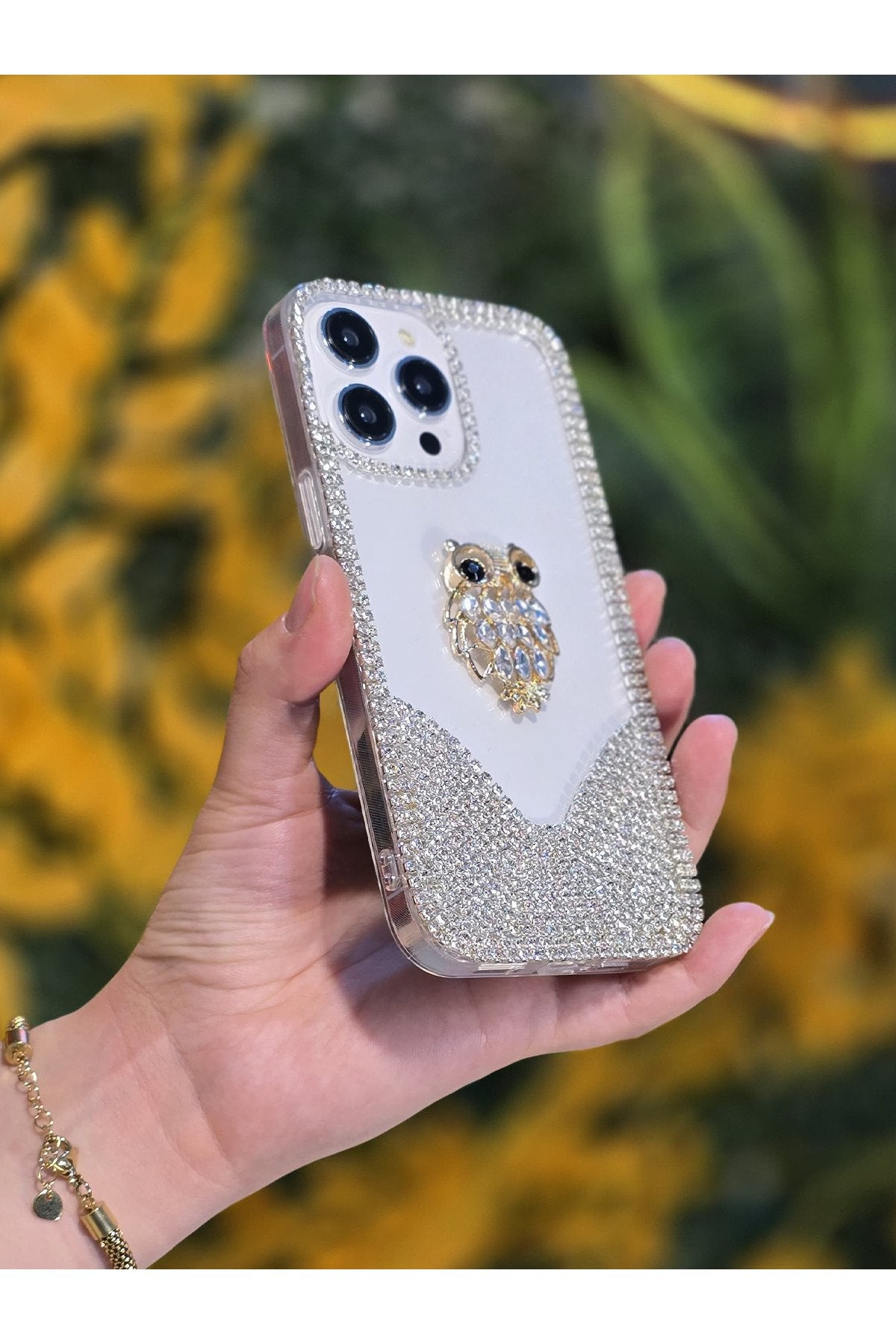 iPhone 13 Ve 14 Uyumlu 3 Boyutlu Karakterli Taşlı Premium Lüüx Koruyucu Telefon Kılıfı