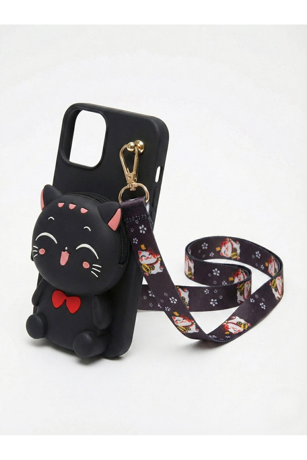 İphone 11 Uyumlu Çantalı ve Boyun El Askı Aparatlı 3 Boyutlu Desenli Telefon Kılıfı