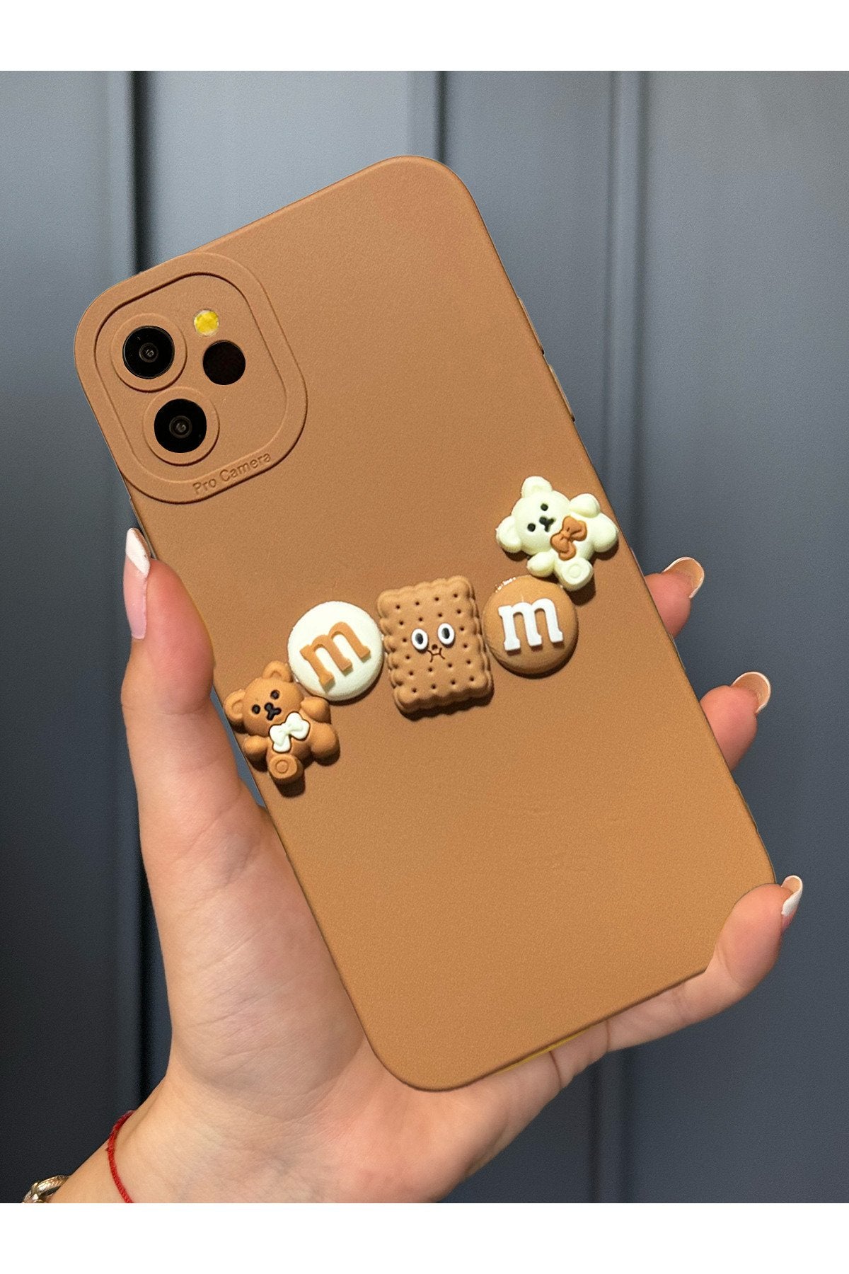 iPhone 12 Uyumlu Kamera Korumalı Ayıcık Figürlü Bear Chocolate Kılıf