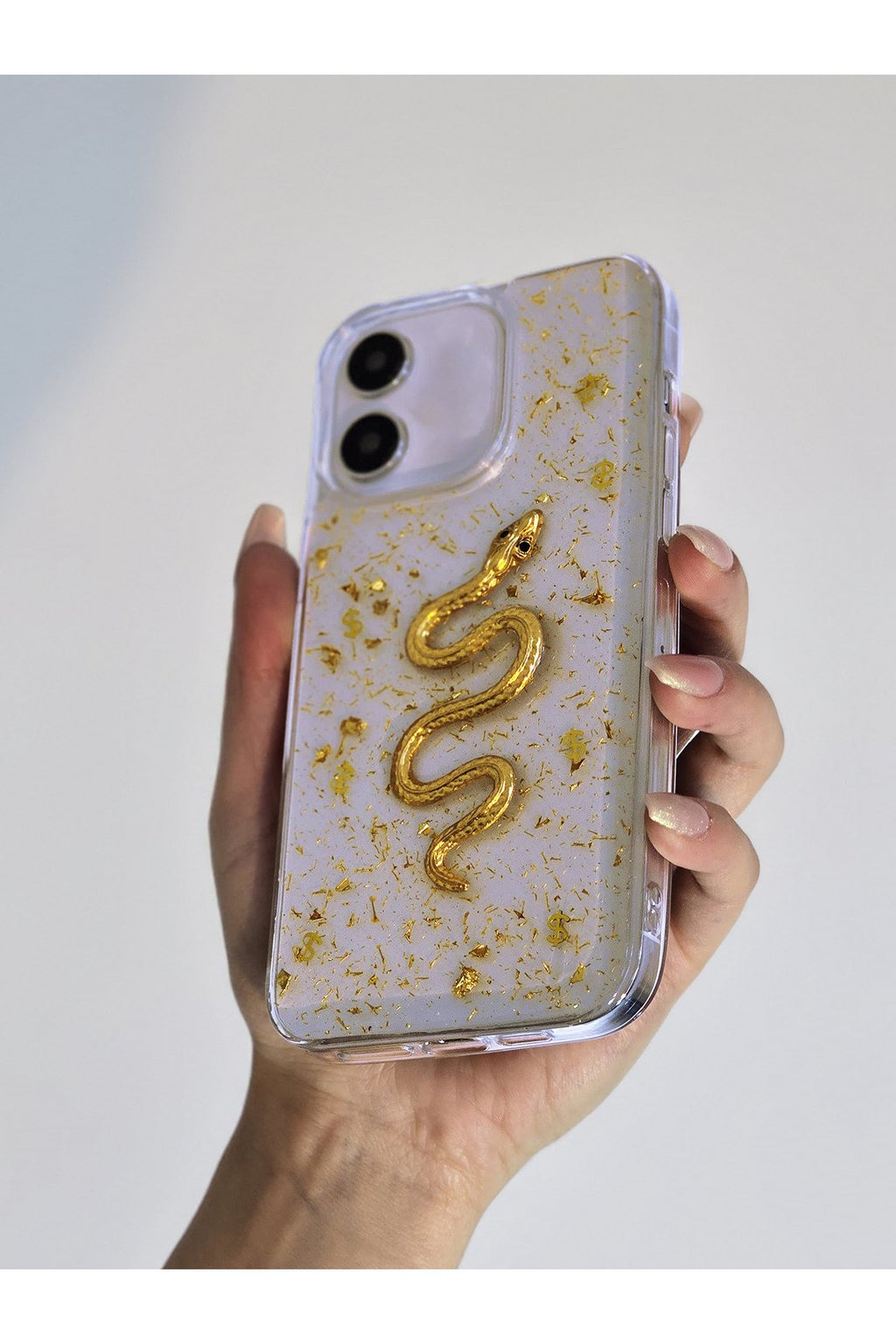 iPhone 11 Uyumlu Çift Katman 3d Yılan Desenli Şeffaf Ve Darbe Emici Yapılı Koruyucu Telefon Kılıfı