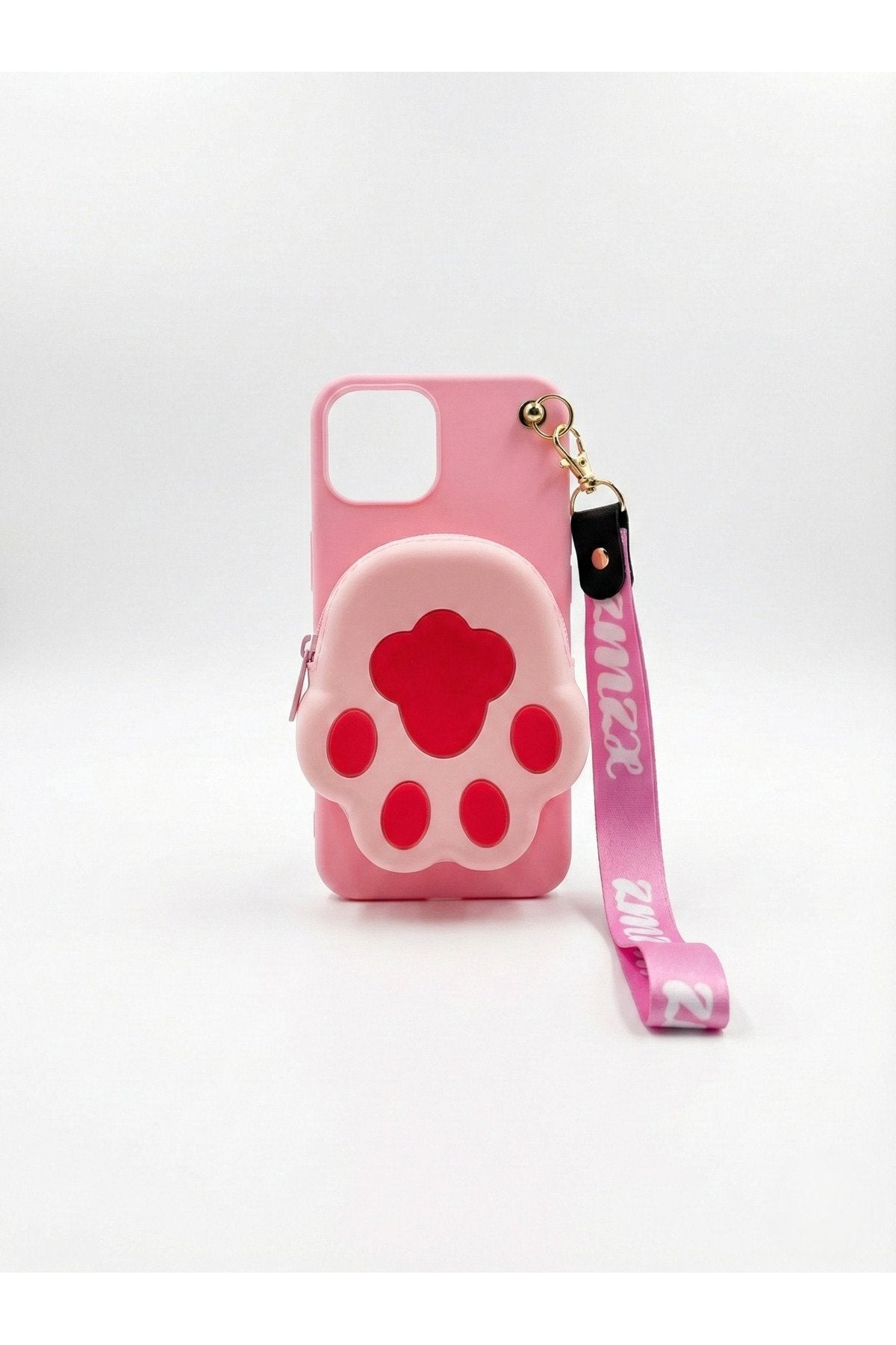 İphone 13 Pro Max Uyumlu Çantalı ve Boyun El Askı Aparatlı 3 Boyutlu Desenli Telefon Kılıfı