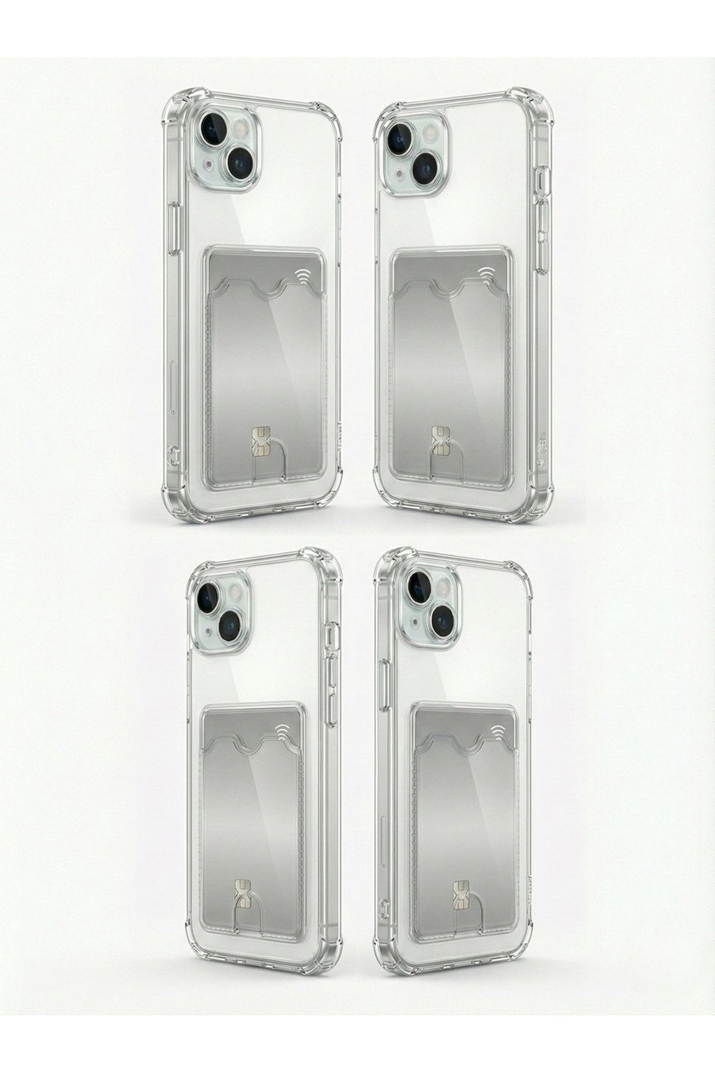 İphone 14 Plus Uyumlu Slikon Kartlıklı Kamera Koruma ve Güçlendirilmiş Köşeli Korumalı Kılıf