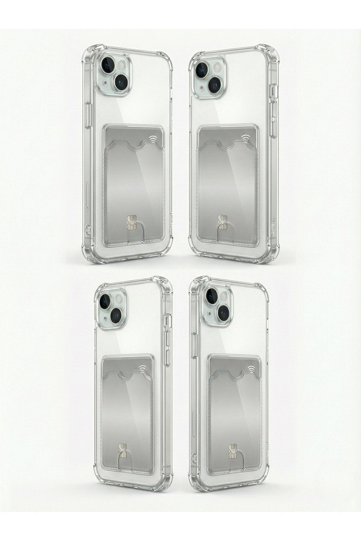 İphone 14 Plus Uyumlu Slikon Kartlıklı Kamera Koruma ve Güçlendirilmiş Köşeli Korumalı Kılıf