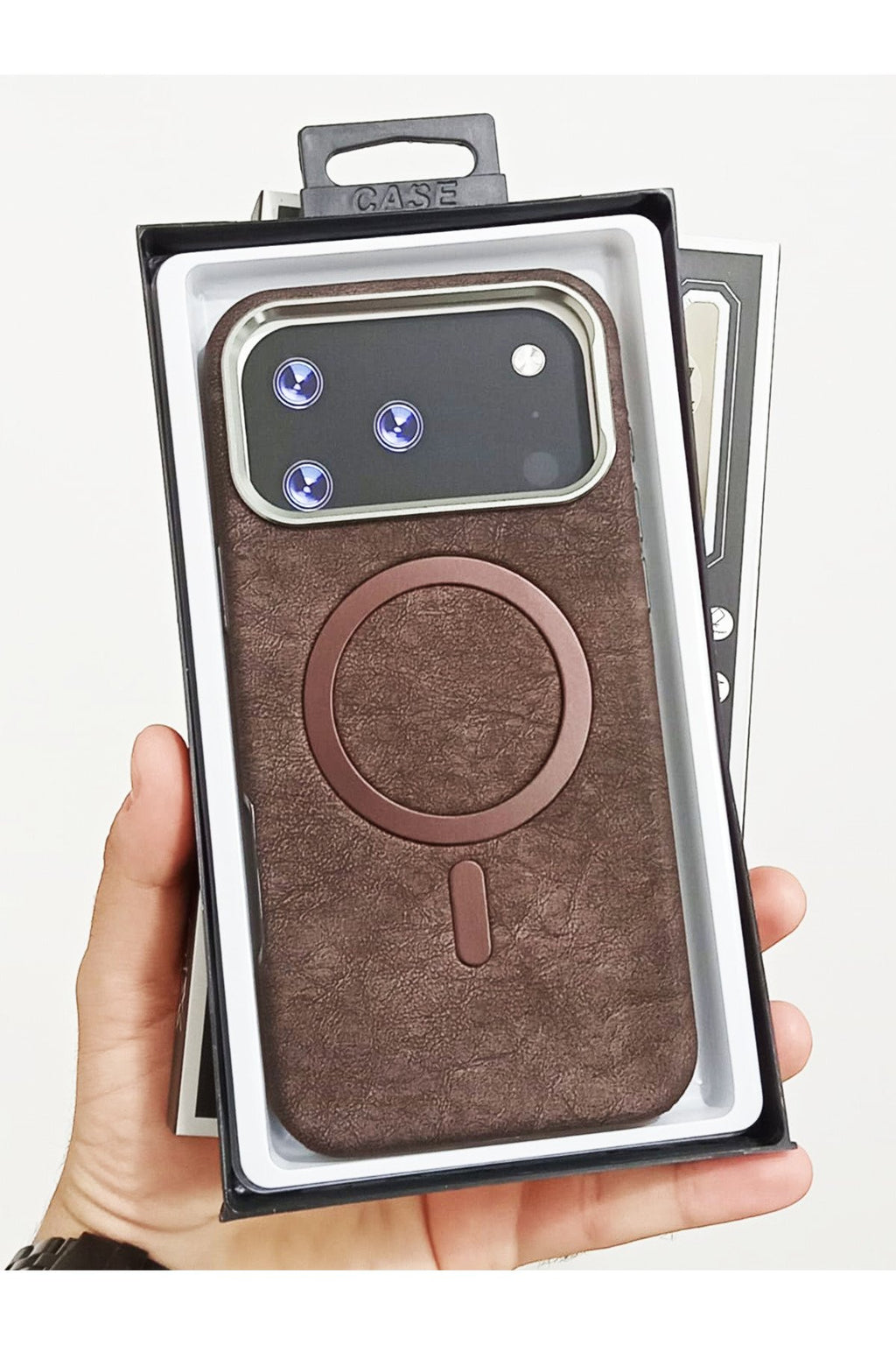 iPhone 17 Pro Uyumlu İçi Süet Dışı Deri Ultra Premium Magsafe Destekli Koruyucu Telefon Kılıfı