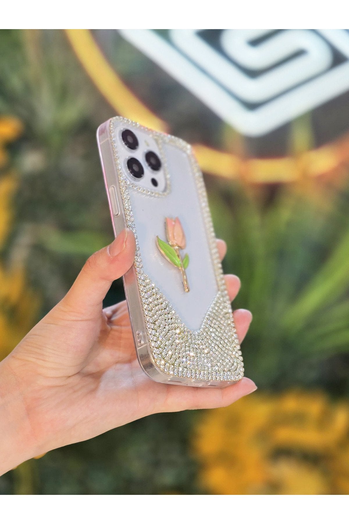 iPhone 13 Ve 14 Uyumlu 3 Boyutlu Karakterli Taşlı Premium Lüüx Koruyucu Telefon Kılıfı