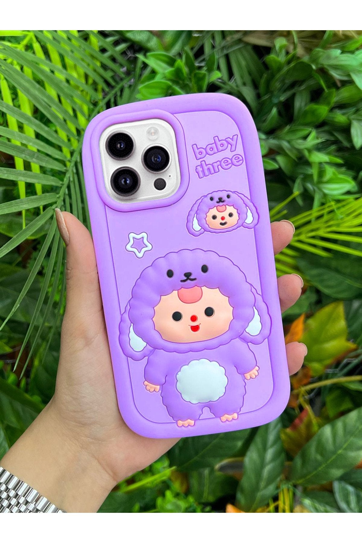 iPhone 14 Pro Max Uyumlu Darbe Emici Yumuşak Dokulu 3d Tatlı Koyun Desenli Premium Telefon Kılıfı