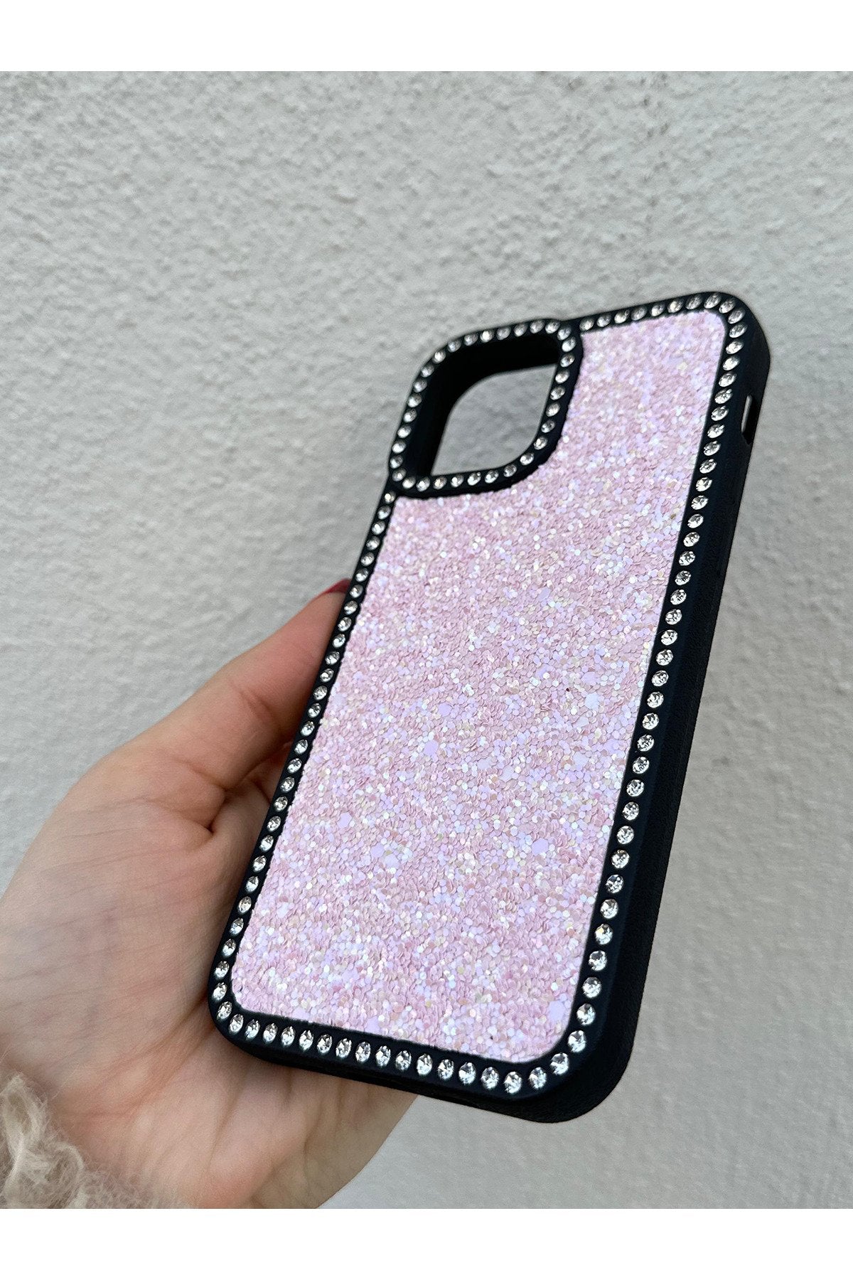 iPhone 12 Ve 12 Pro Uyumlu Taşlı Kenarlı Renkli Taşlı İç Yapılı Darbe Emici Ultra Premium Kılıf