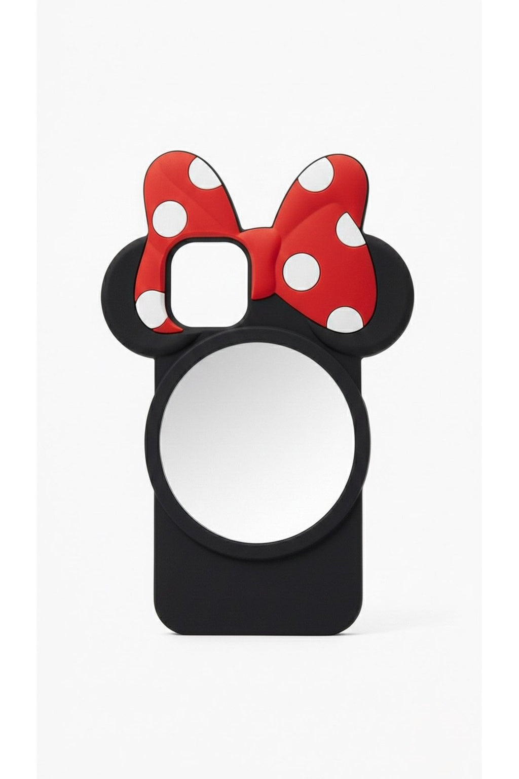 İphone 15 Pro Max Uyumlu Aynalı Sevimli Kulaklı Darbe Emici Slikon Kılıf