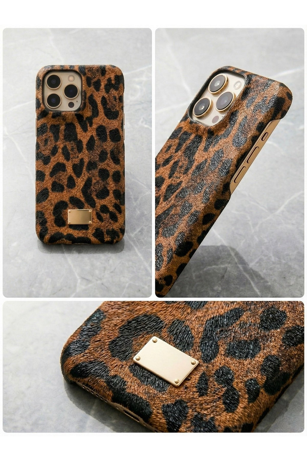 İphone 14 Pro Max Uyumlu Leopar Desenli Premium Lüx Kalite Telefon Kılıfı