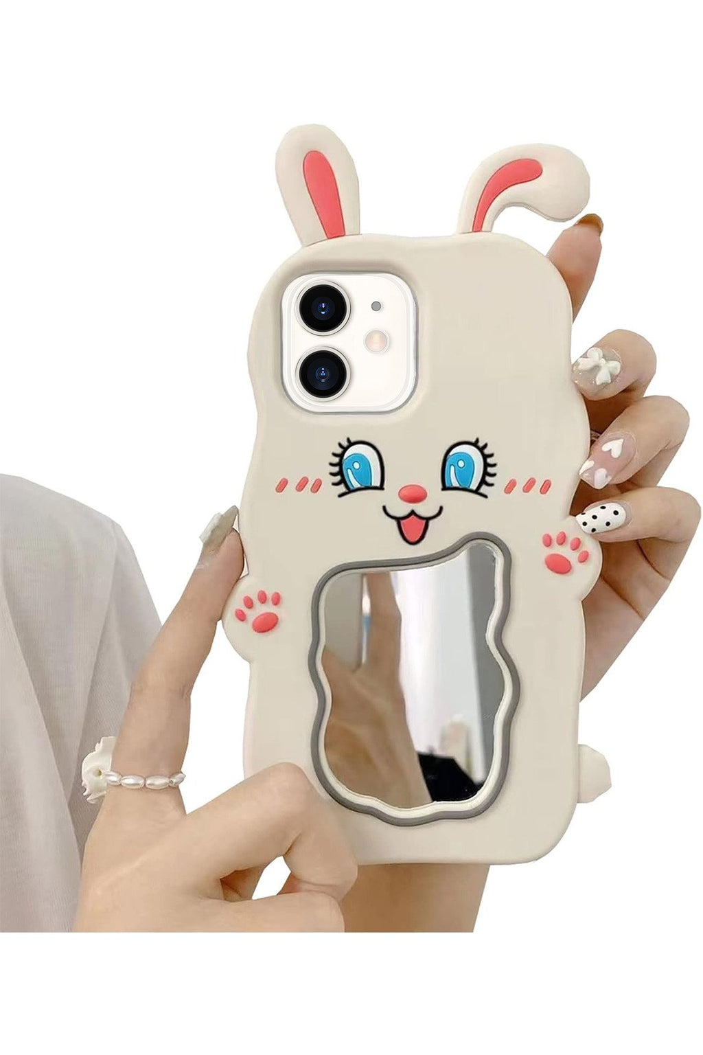 iPhone 13 / 14 ve 15 Uyumlu Aynalı ve Stand Özellikli Şık Tasarım Telefon Kılıfı