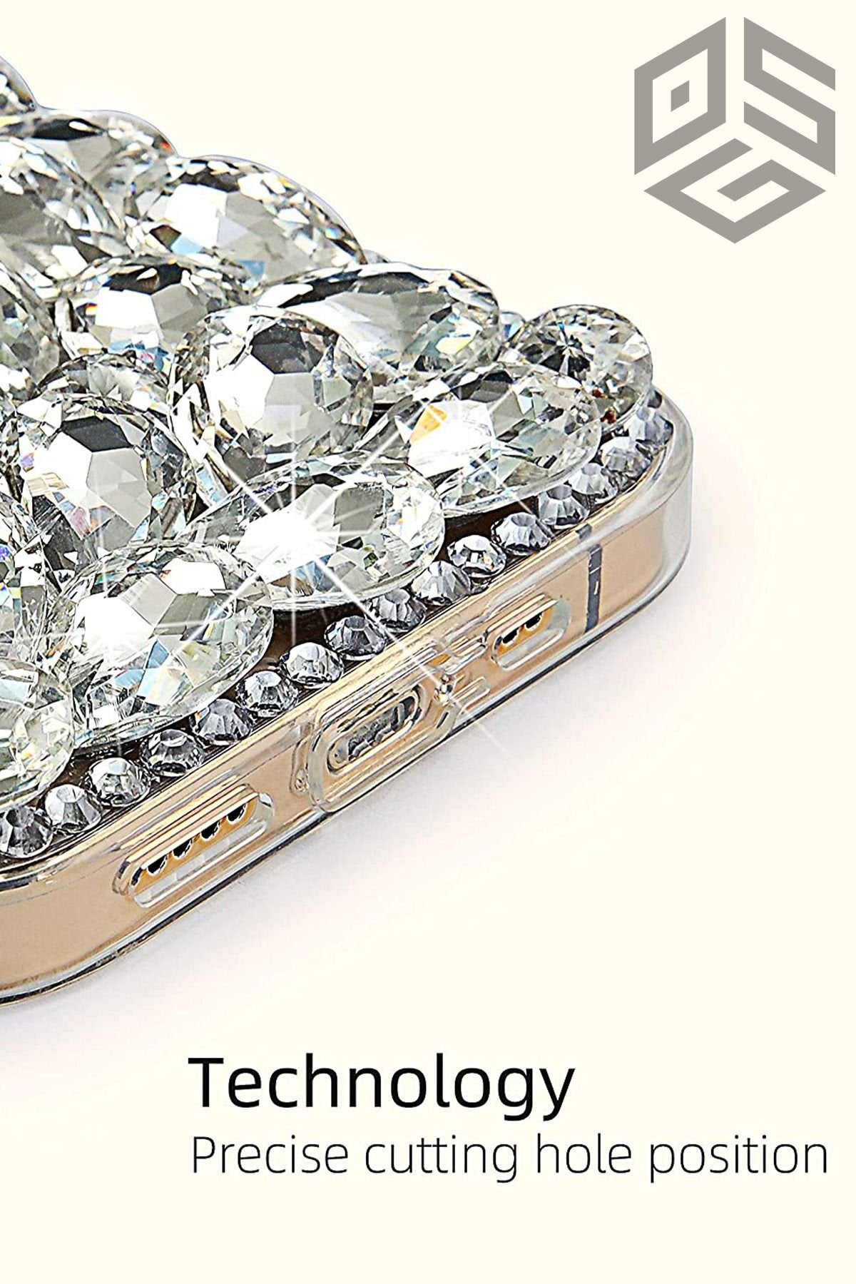 Iphone 13 Ve 14 Kılıf (2 MODEL İLE UYUMLUDUR) Ultra Lüx Renkli Damla Taşlı Kokoş Kılıf