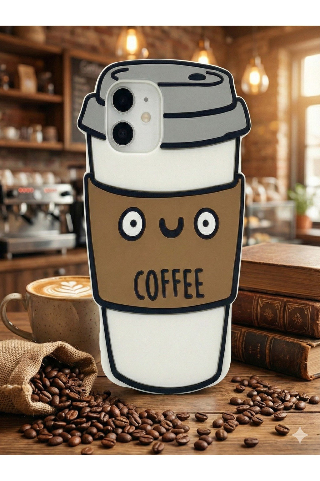 iPhone 11 Uyumlu Kahve Desenli Premium Darbe Koruyucu Coffee Telefon Kılıfı