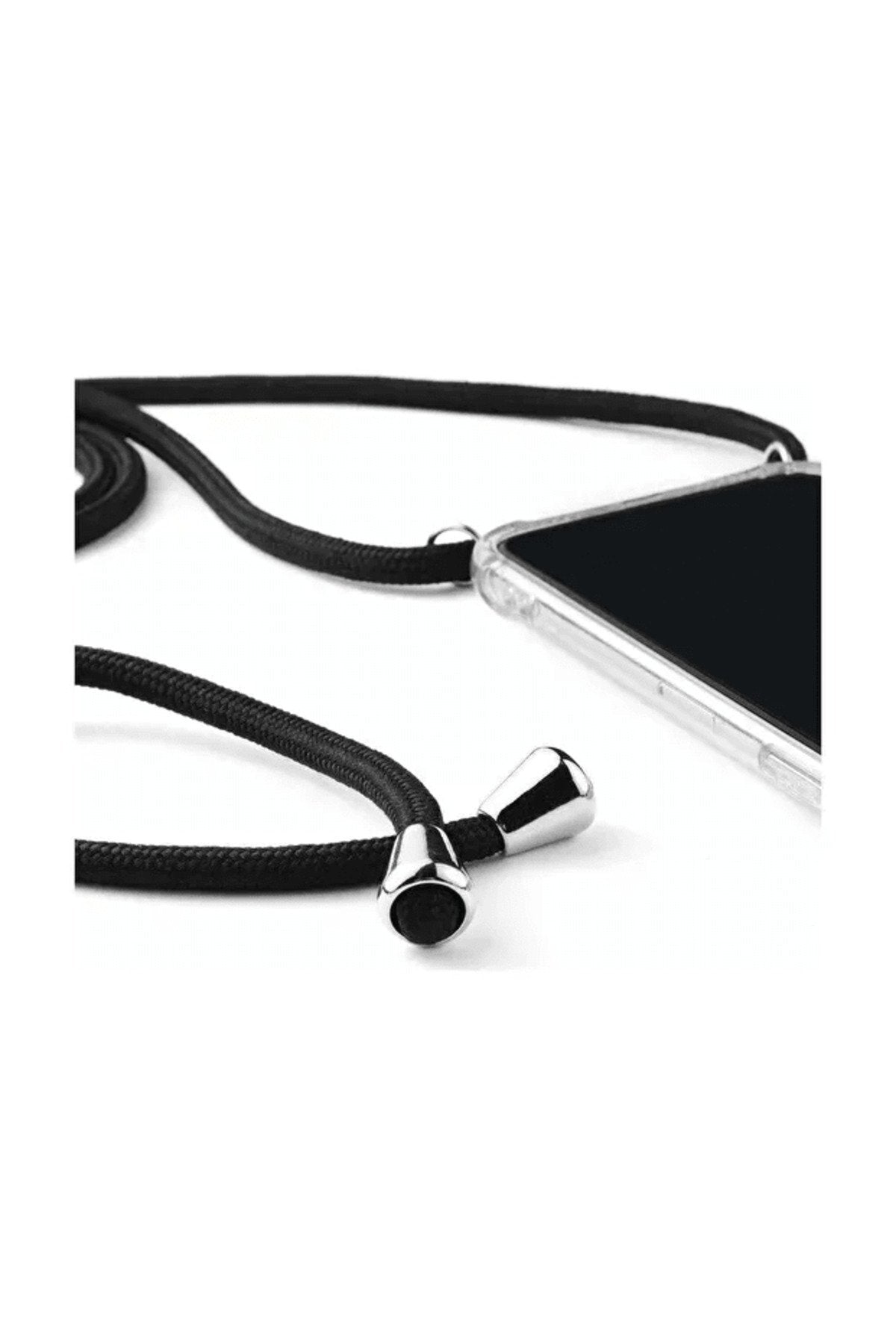 Iphone 12 ve 12 pro Uyumlu Boyun Askısı Hediyeli Şeffaf Darbe Emici Silikon Telefon Kılıfı