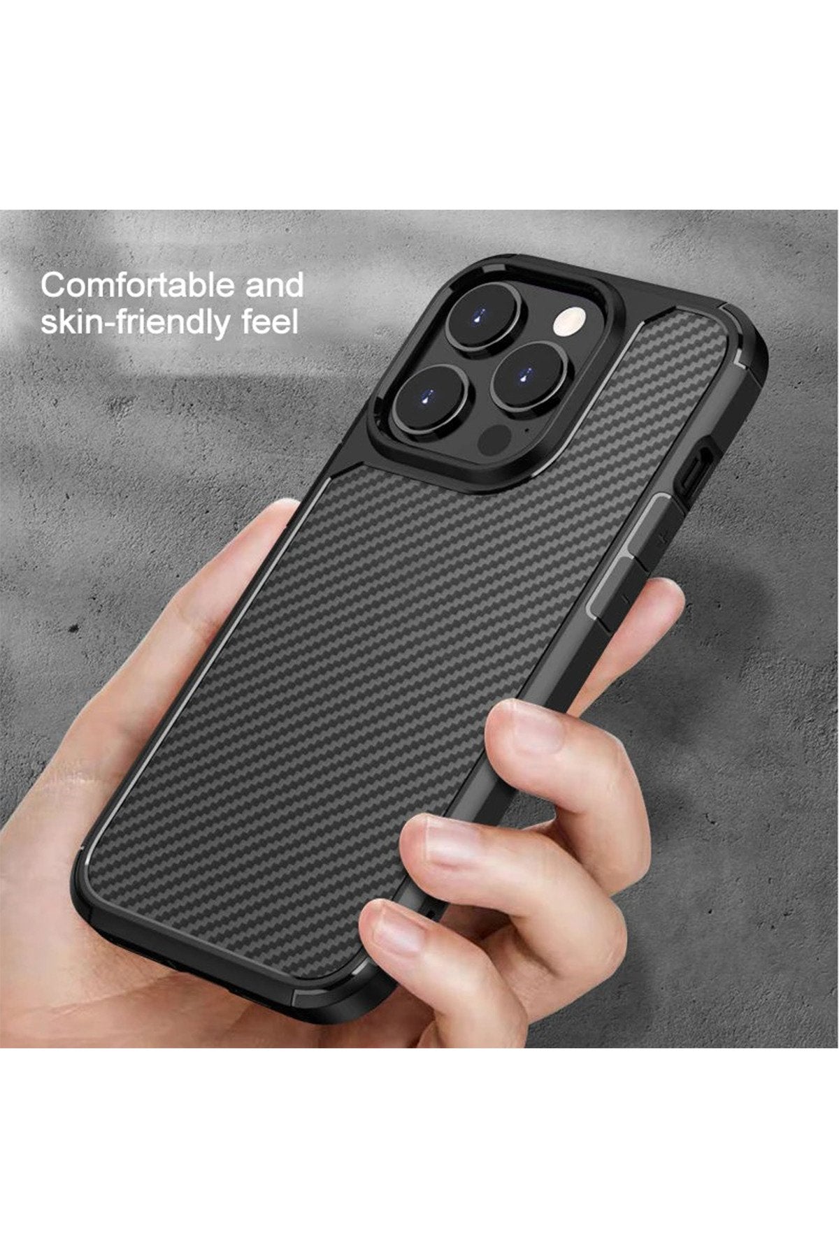 Iphone 13 Pro Max Kılıf Karbon Desenli Darbe Emici Koruyucu Lüx