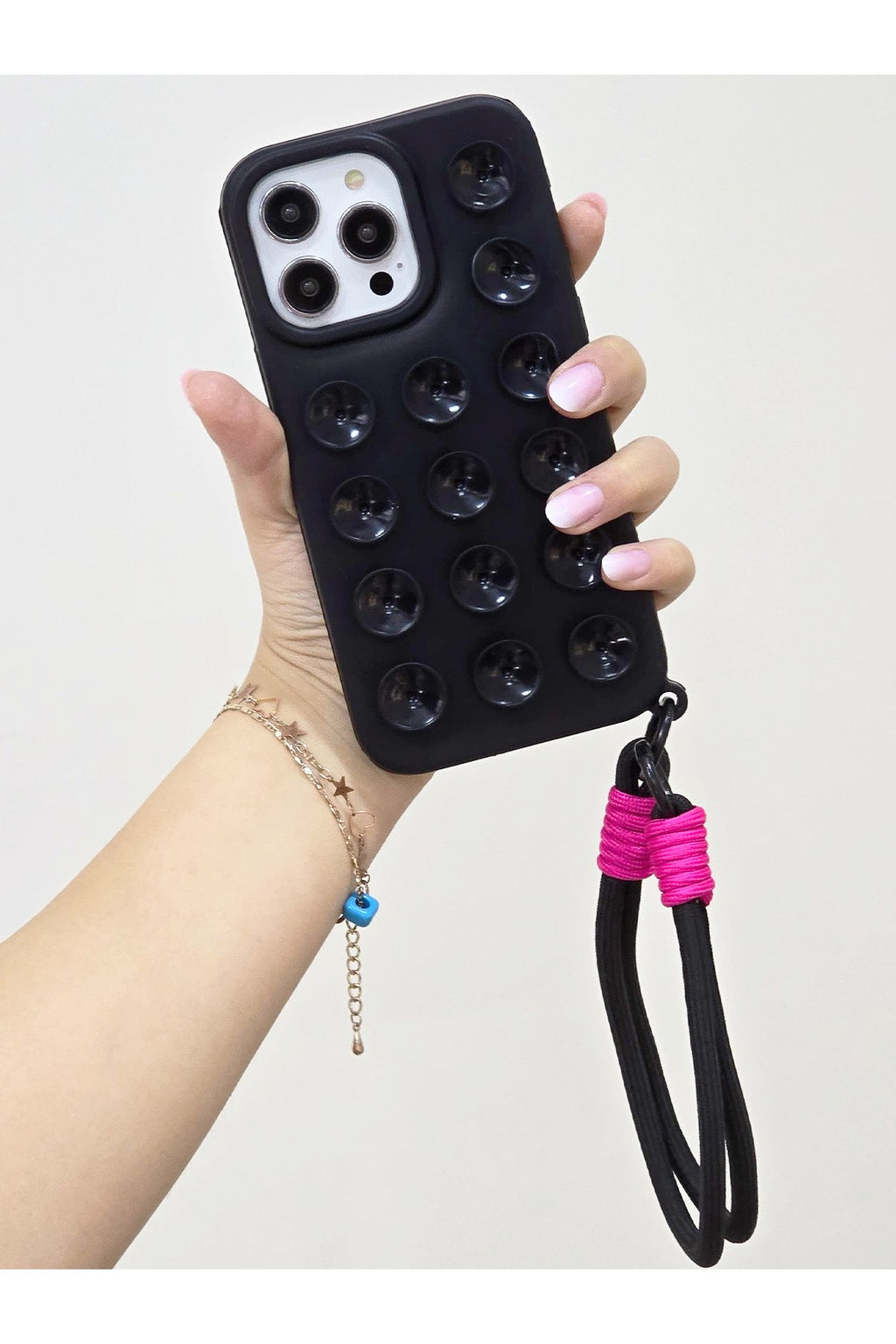 iPhone 13 Pro Max Uyumlu Vakum Özellikli Düz Yüzeylere Yapışabilen Renkli Askılı Lüx Kılıf