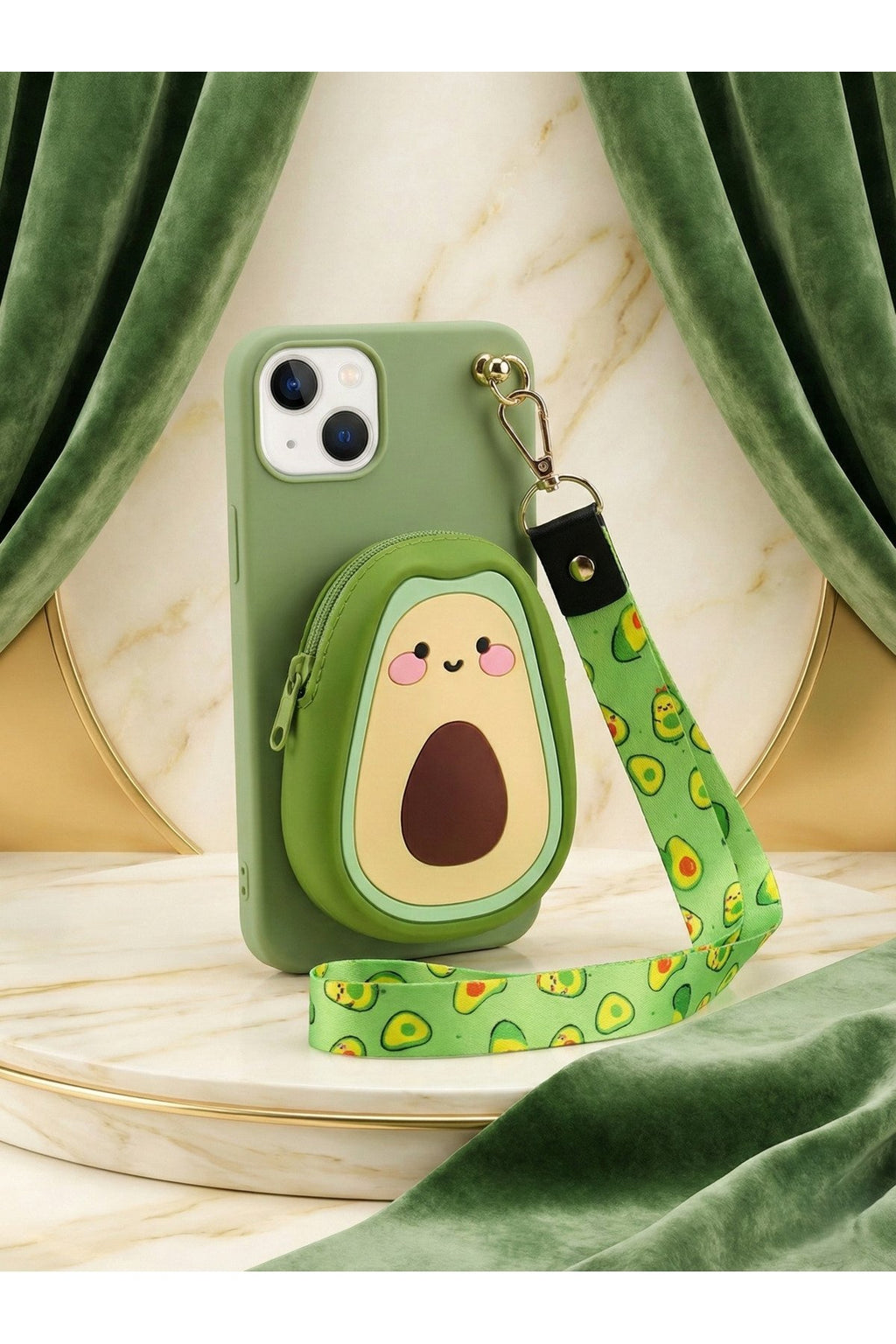 İphone 14 Plus ve 15 Plus Uyumlu Çantalı ve Boyun El Askı Aparatlı 3 Boyutlu Desenli Telefon Kılıfı