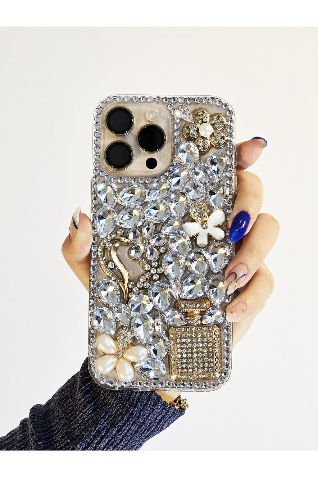 İphone 16 Pro Max Uyumlu Ultra Lüx Renkli Damla Taşlı Koruyucu Yapılı Özel Tasarım Telefon Kılıfı