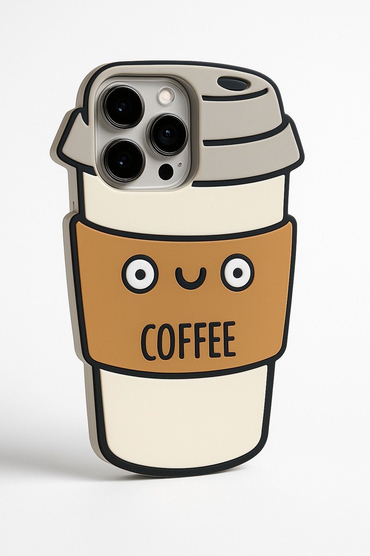 iPhone 15 Pro Uyumlu Kahve Desenli Premium Darbe Koruyucu Coffee Telefon Kılıfı