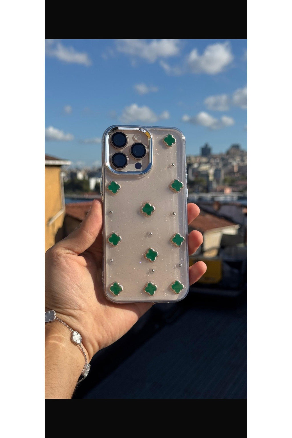 İphone 16 Pro Max Uyumlu Şık Özel Tasarım Epoksi Gömme Premium Sararmaz Dayanıklı Telefon Kılıfı