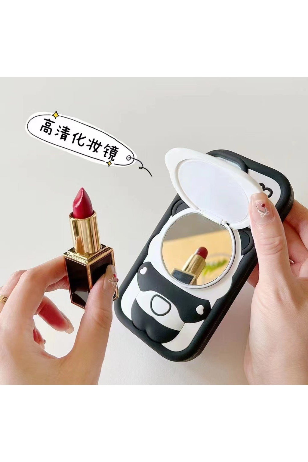 iPhone 14 Pro Max Uyumlu Aynalı ve Stand Özellikli Şık Tasarım Telefon Kılıfı