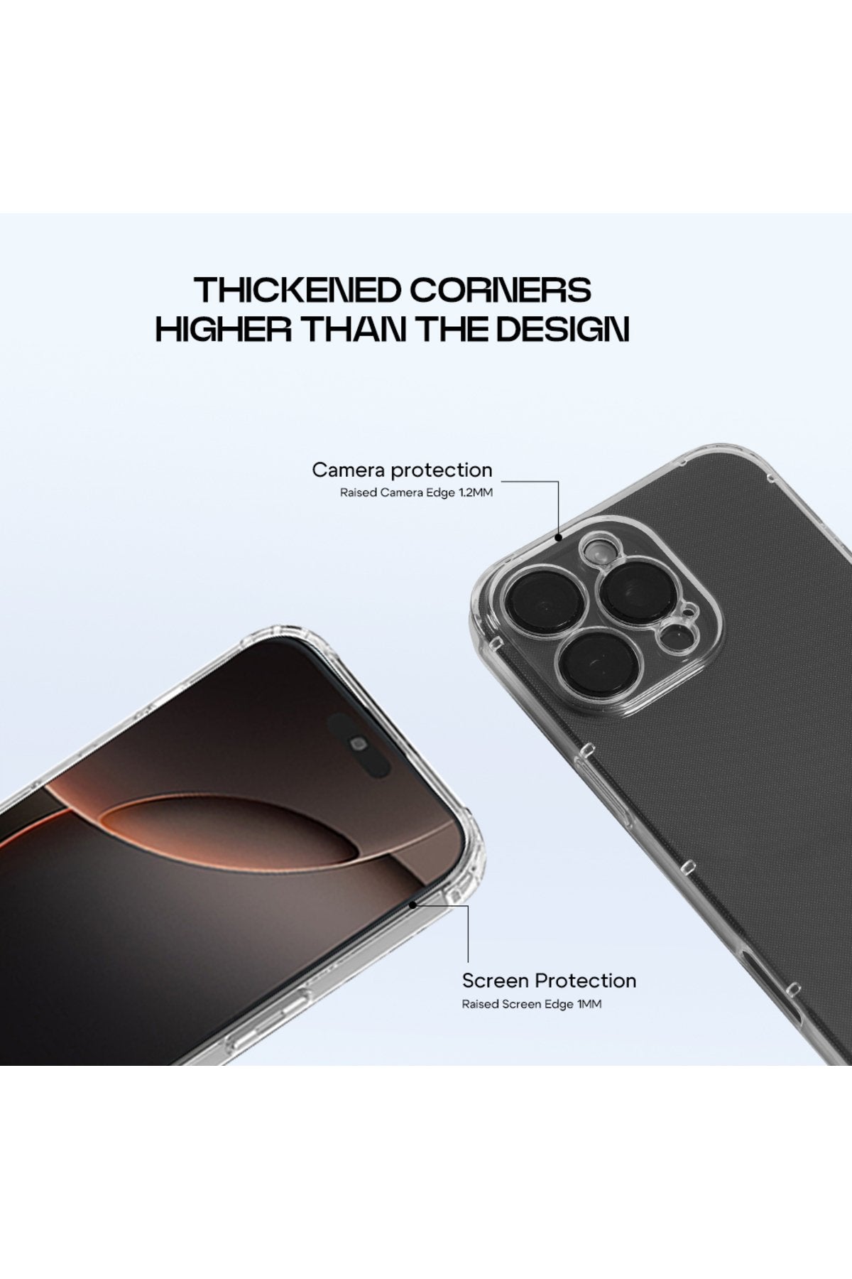 İphone 16 Pro Max Uyumlu Şeffaf Kılıf ve Aparatlı Ekran Koruyucu Özellikli Premium Kamera Korumalı