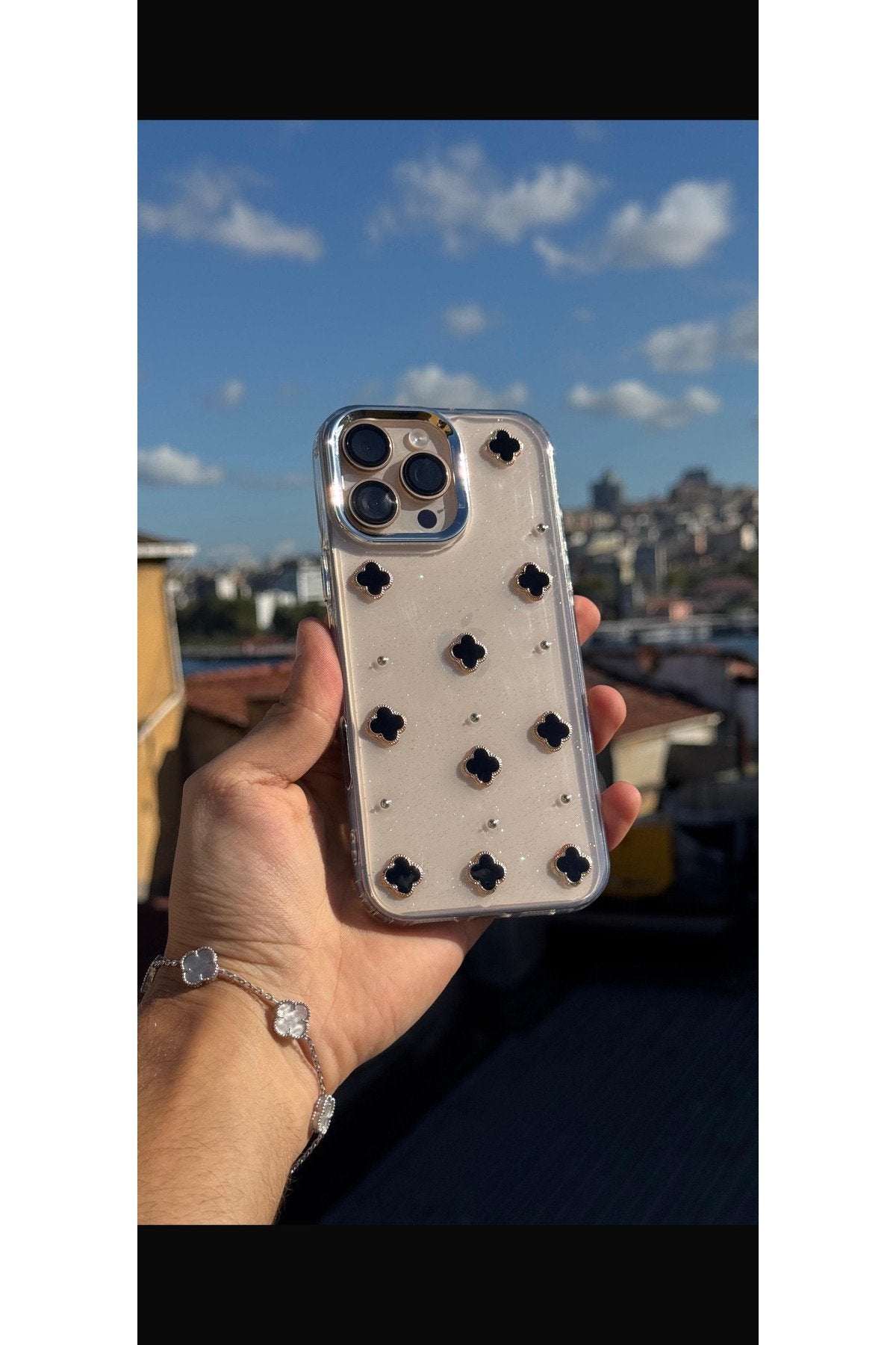 İphone 16 Pro Max Uyumlu Şık Özel Tasarım Epoksi Gömme Premium Sararmaz Dayanıklı Telefon Kılıfı