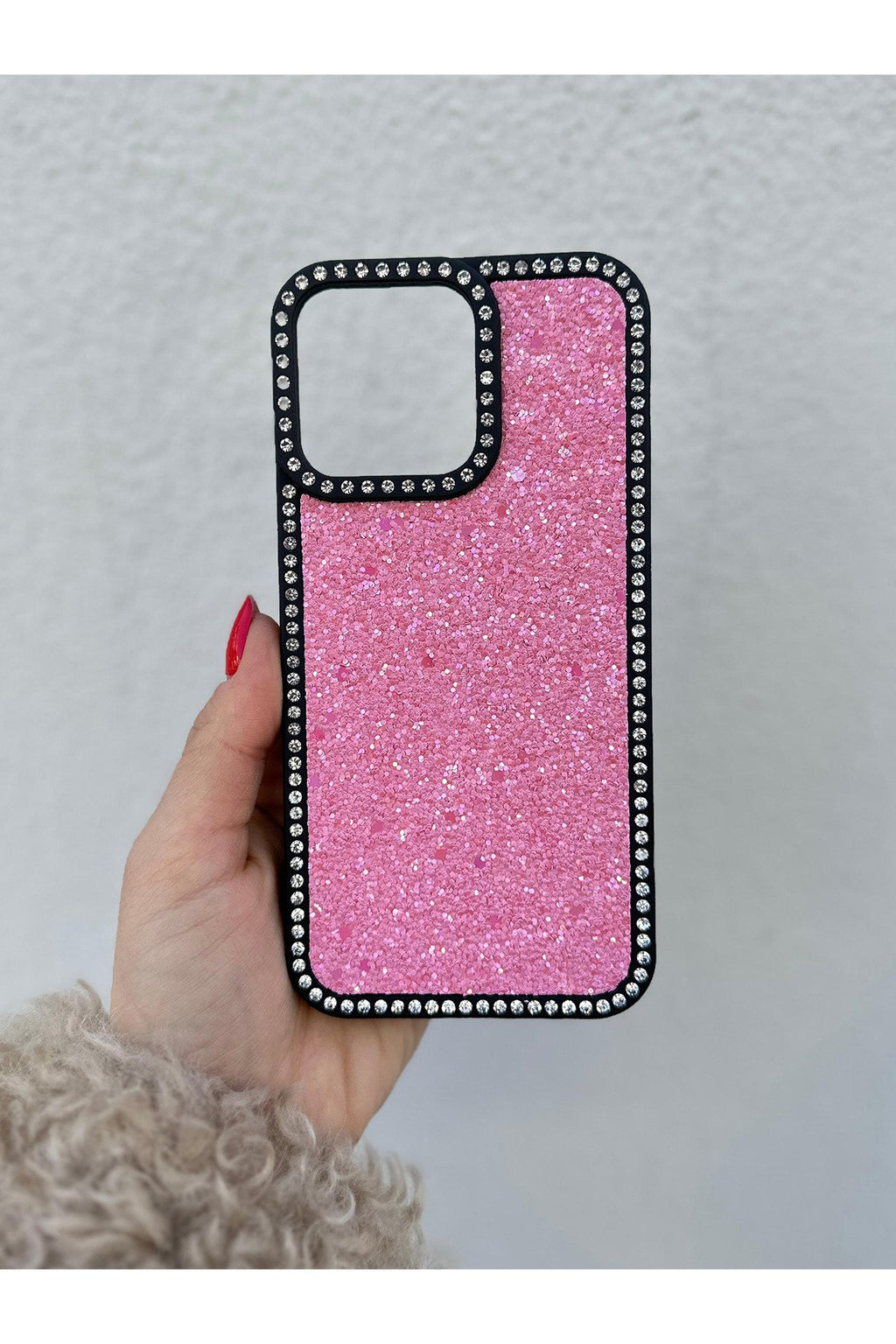 iPhone 13 Pro Uyumlu Taşlı Kenarlı Renkli Taşlı İç Yapılı Darbe Emici Ultra Premium Kılıf