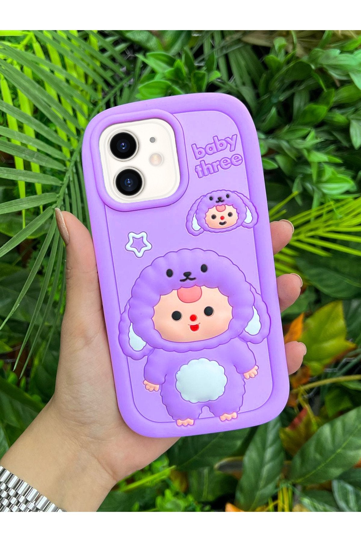 iPhone 11 Uyumlu Darbe Emici Yumuşak Dokulu 3d Tatlı Koyun Desenli Premium Telefon Kılıfı