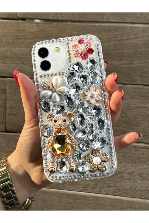 iPhone 11 Kılıf (Sadece iPhone 11 Uyumludur) Ultra Lüx Renkli Damla Taşlı Özel Tasarım Kılıf