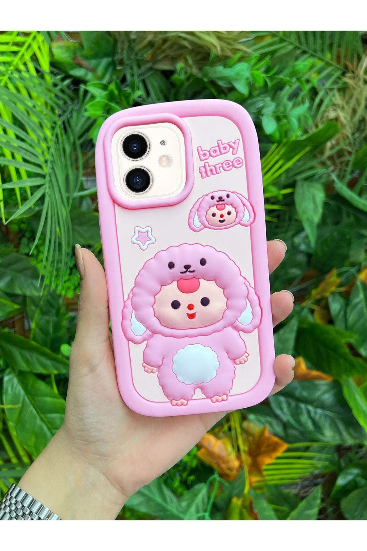 iPhone 12 Ve 12 Pro Uyumlu Darbe Emici Yumuşak Dokulu 3d Tatlı Koyun Desenli Premium Telefon Kılıfı