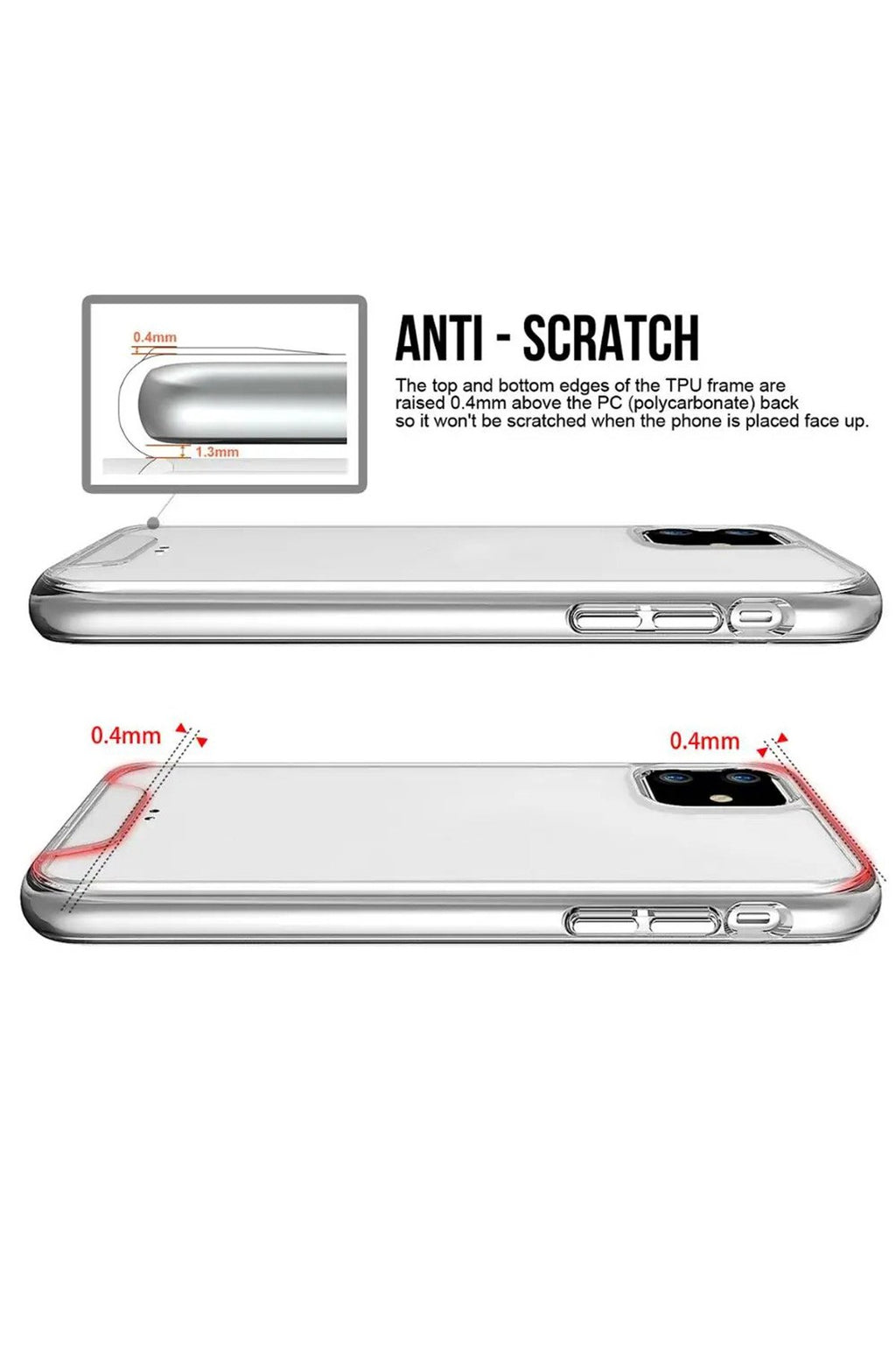 Iphone 11 Kılıf Şeffaf Darbe Emici Kamera Çerçeveli Lüx Premium Tuşlu